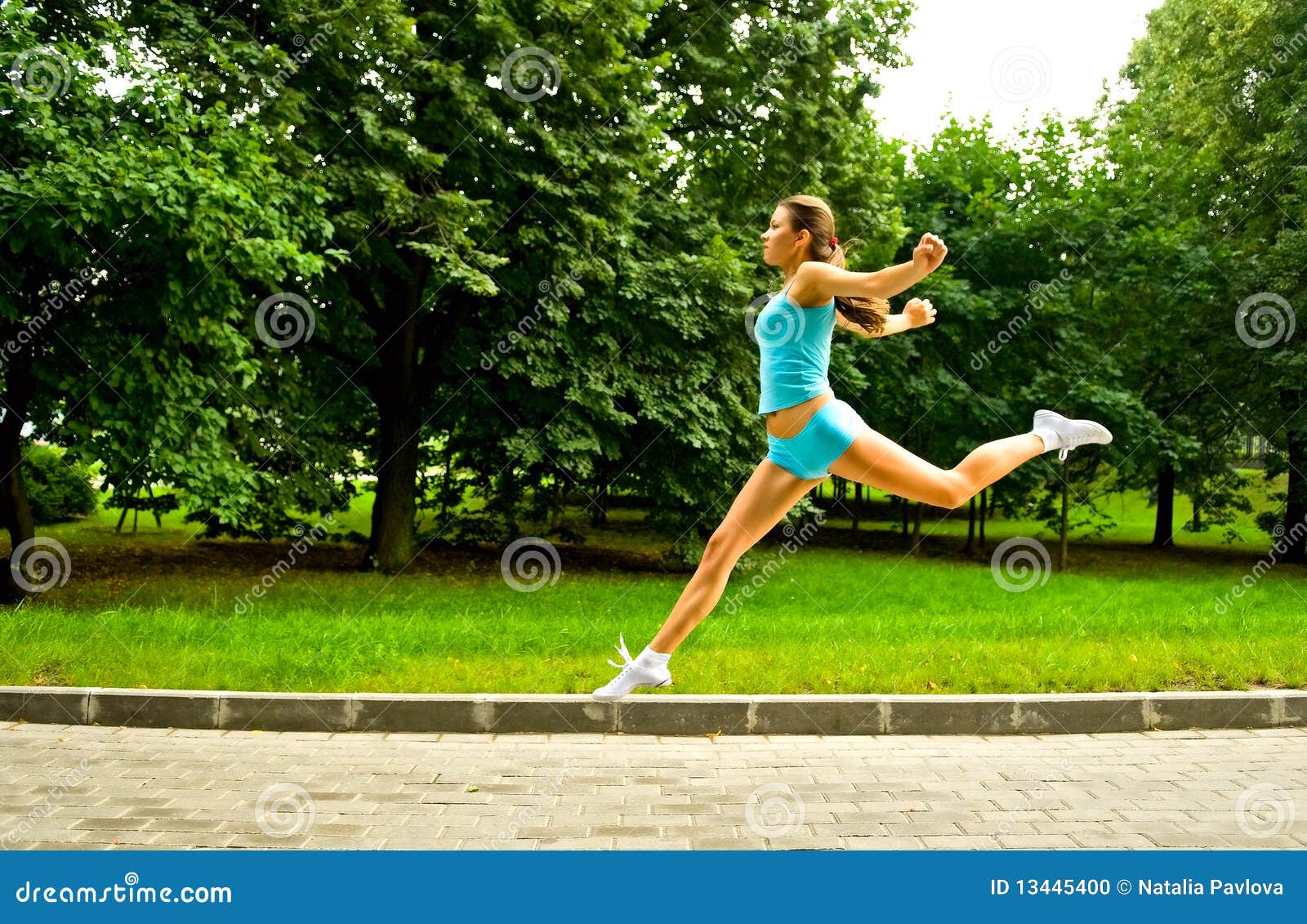 Girl jogging stock photo. Image of outdoors, plastic 13445400