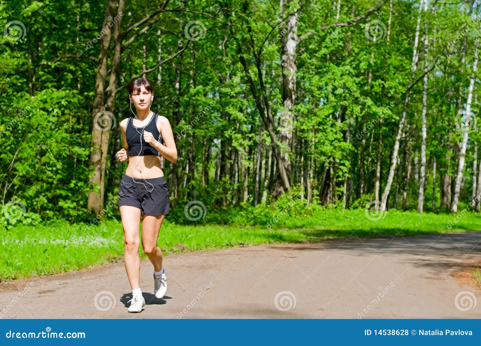 Girl jogging stock photo. Image of beautiful, park, model 14538628