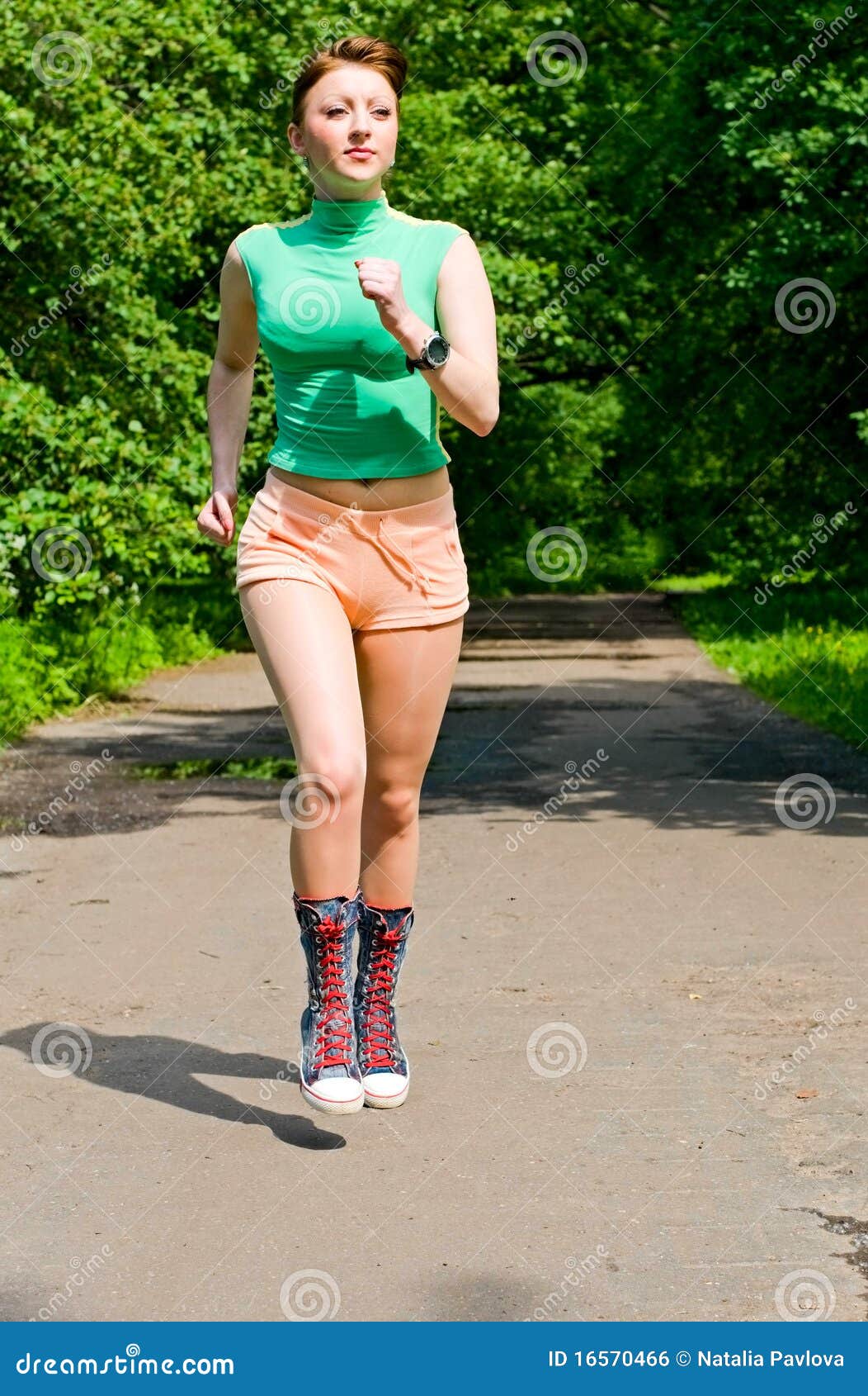 Girl jogging stock photo. Image of woman, outdoors, park 16570466
