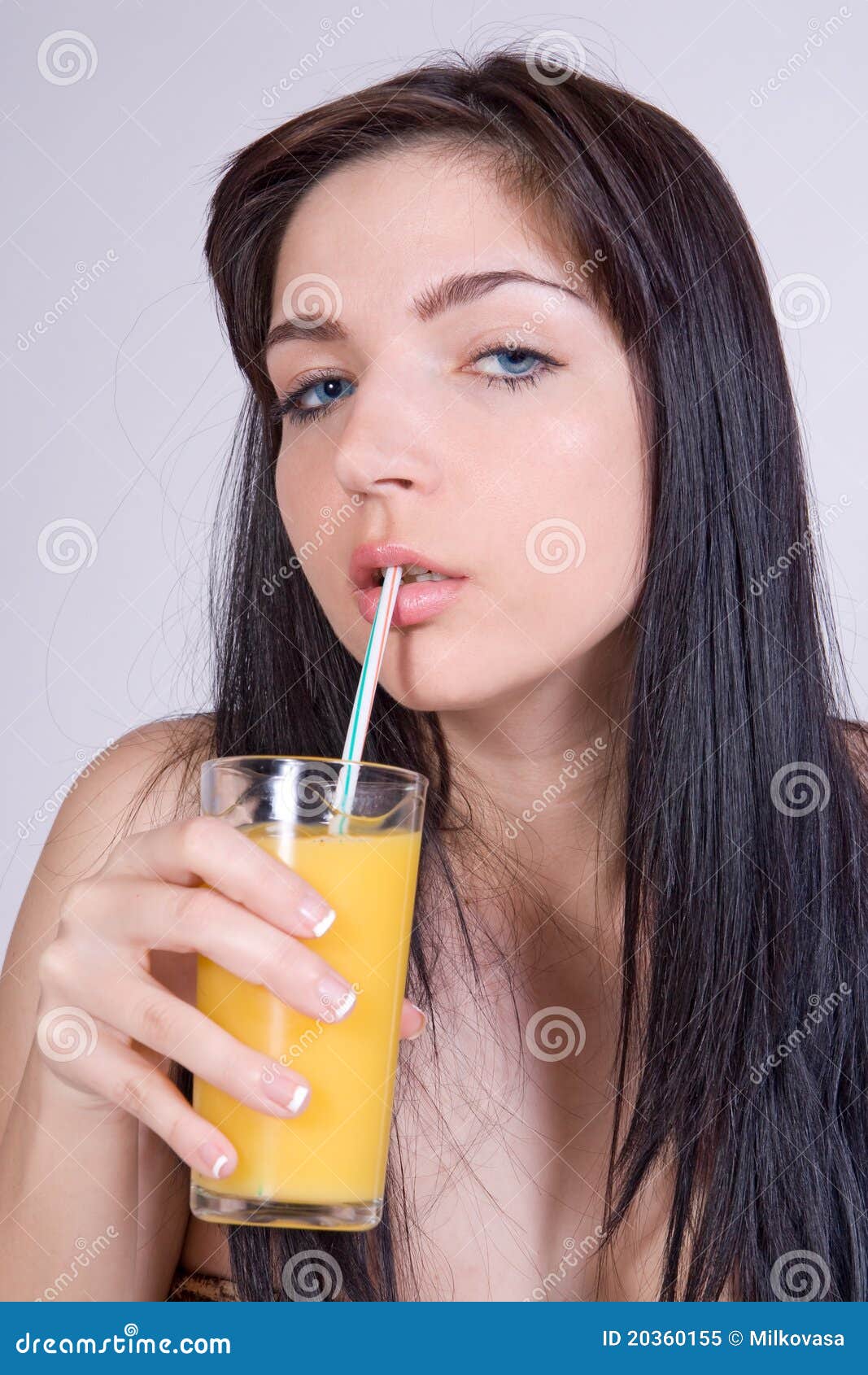 Girl with juice stock image. Image of face, happy, caucasian 20360155