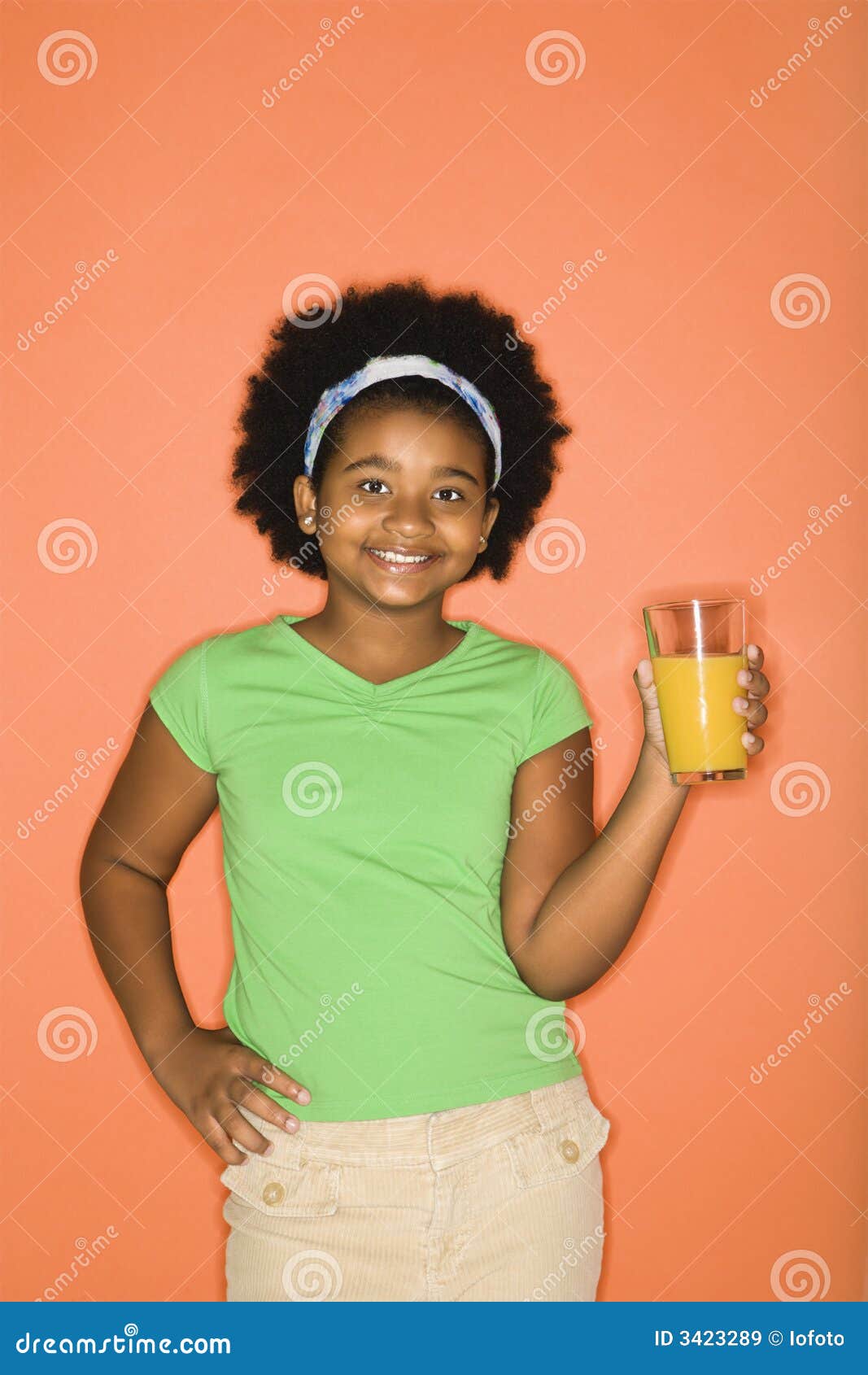Girl with juice. stock image. Image of child, nutrition 3423289