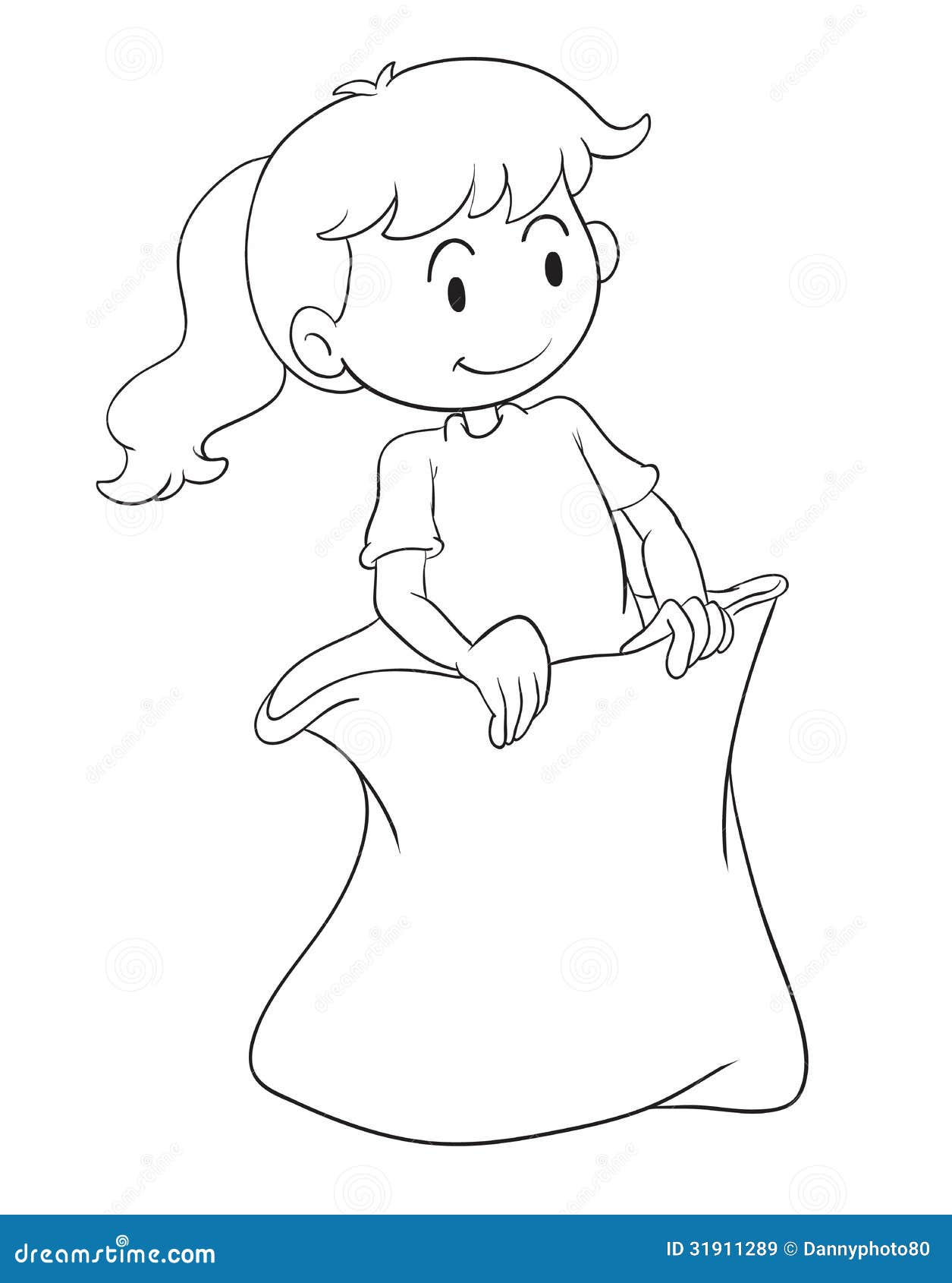 Girl in a jumping bag stock vector. Illustration of graphic - 31911289