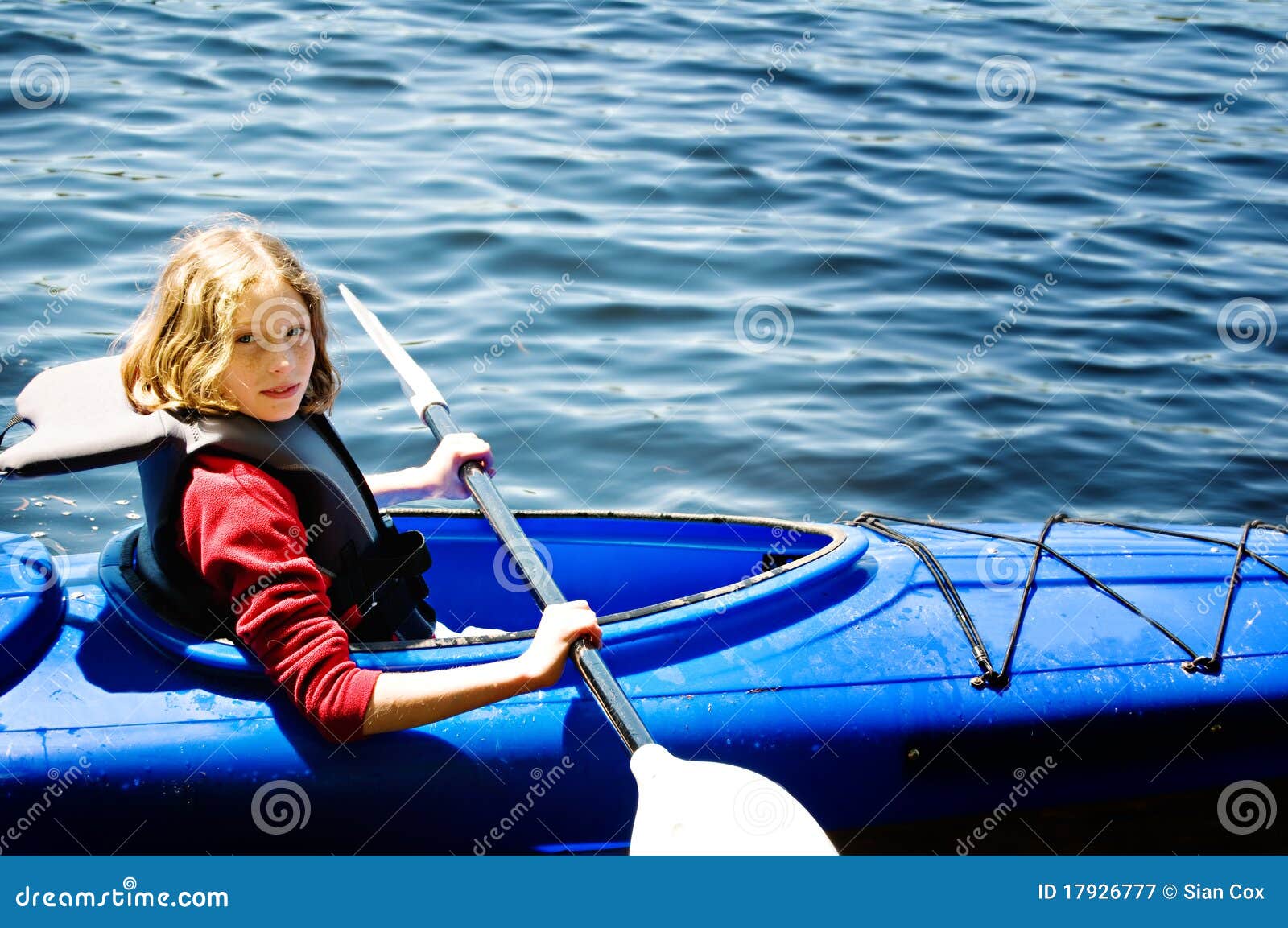 Girl in a kayak stock image. Image of recreation, tween 17926777