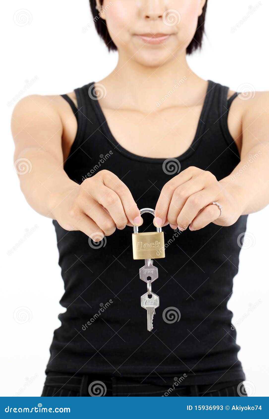 Girl with the key stock image. Image of house, gesture 15936993