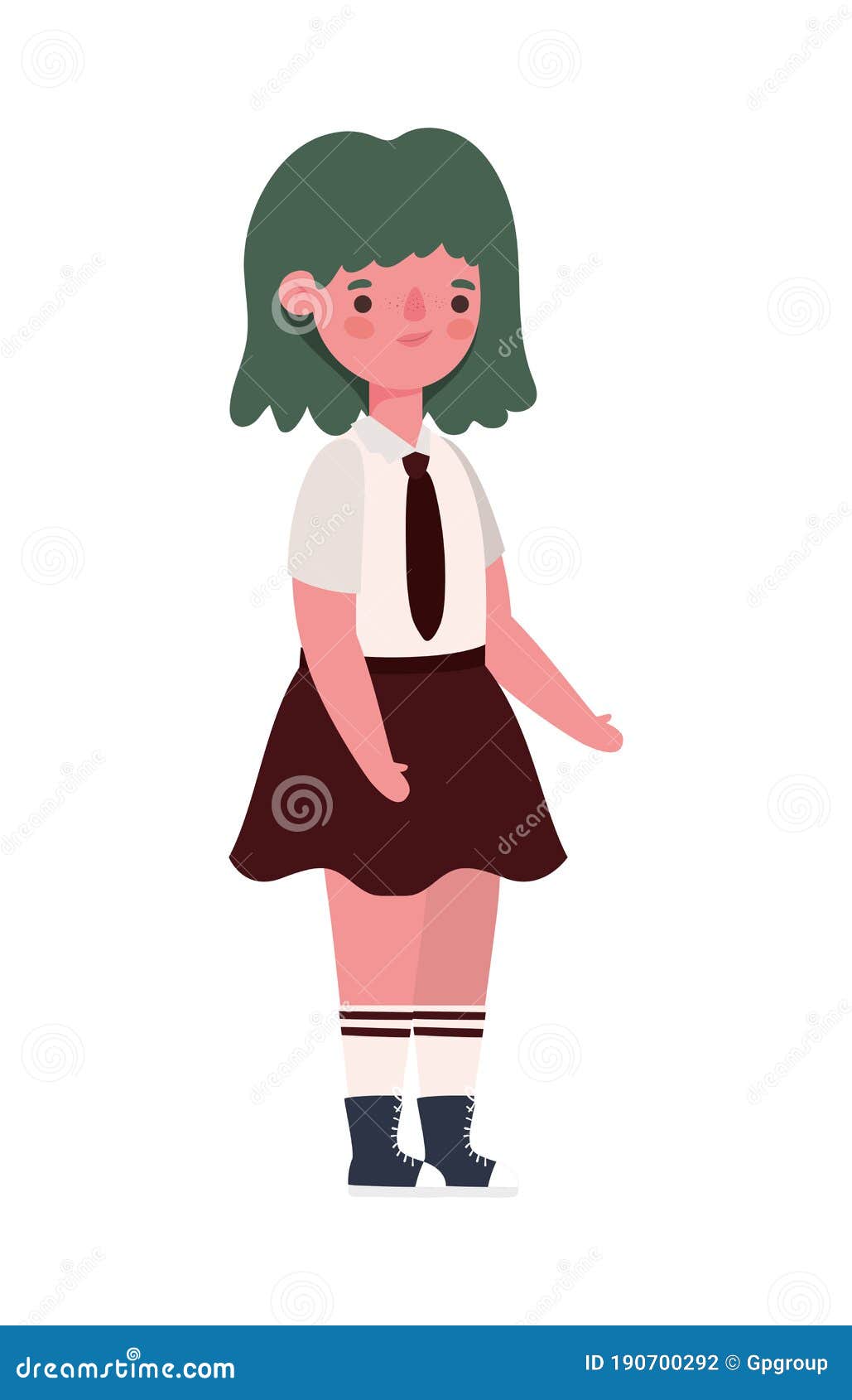 Girl Kid Cartoon with Uniform Vector Design Stock Vector - Illustration ...