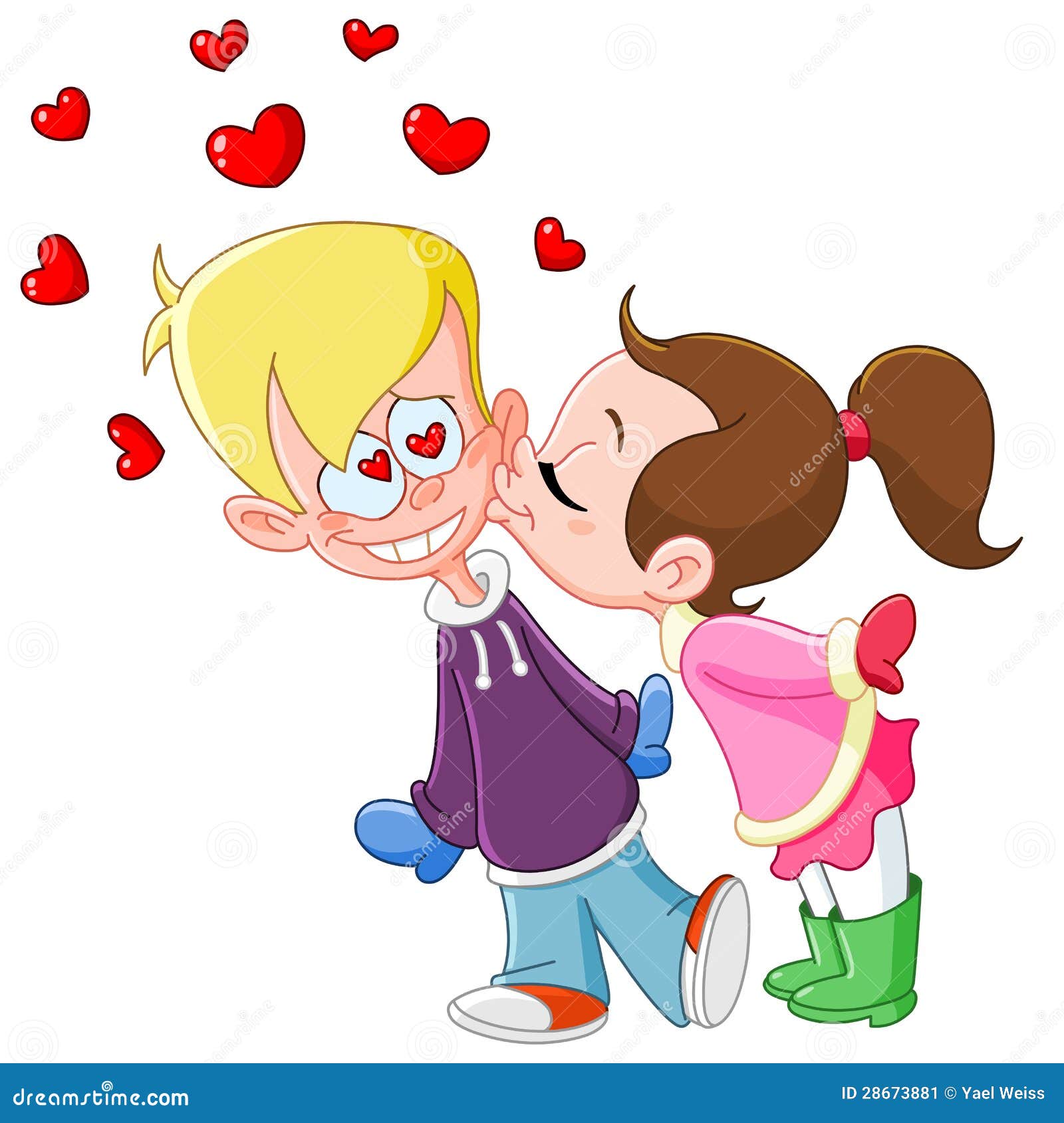 Girl kiss boy stock vector. Illustration of female, hearts - 28673881 Girl kiss boy stock vector. Illustration of female, hearts - 28673881