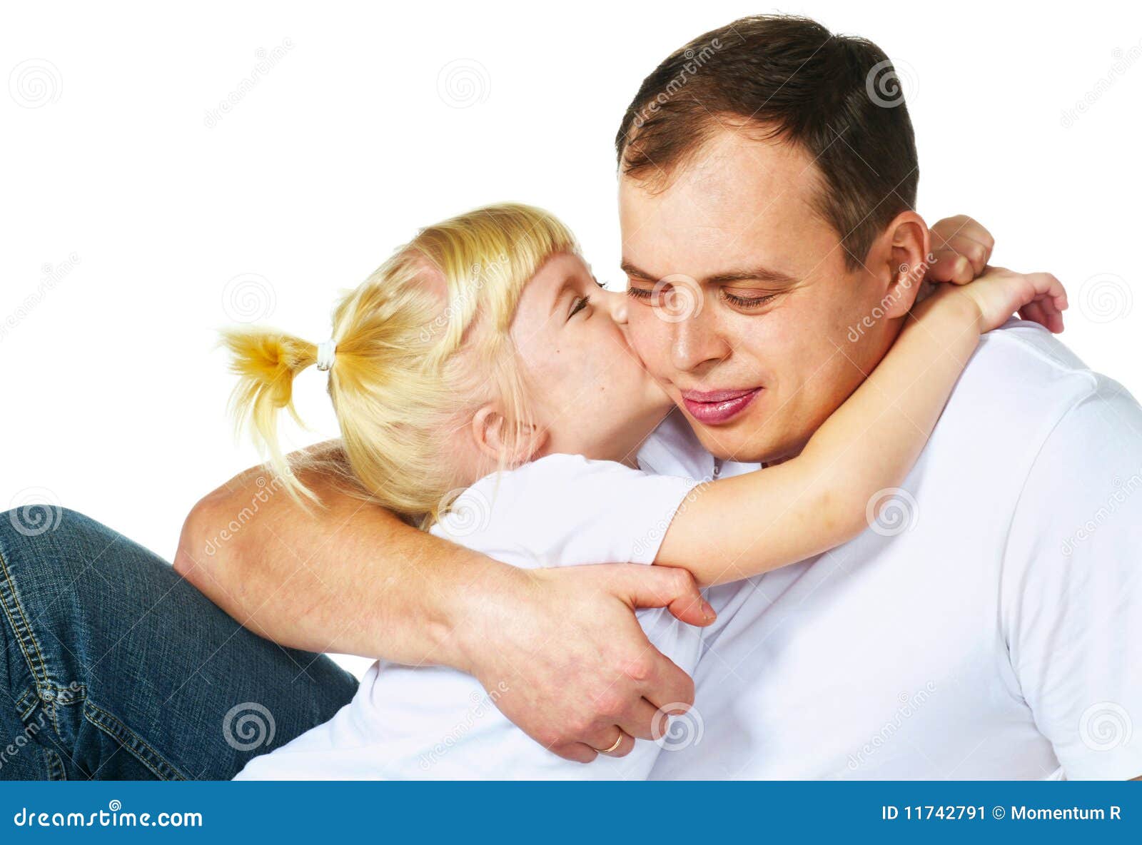Girl Kissing Father Stock Image Image 11742791