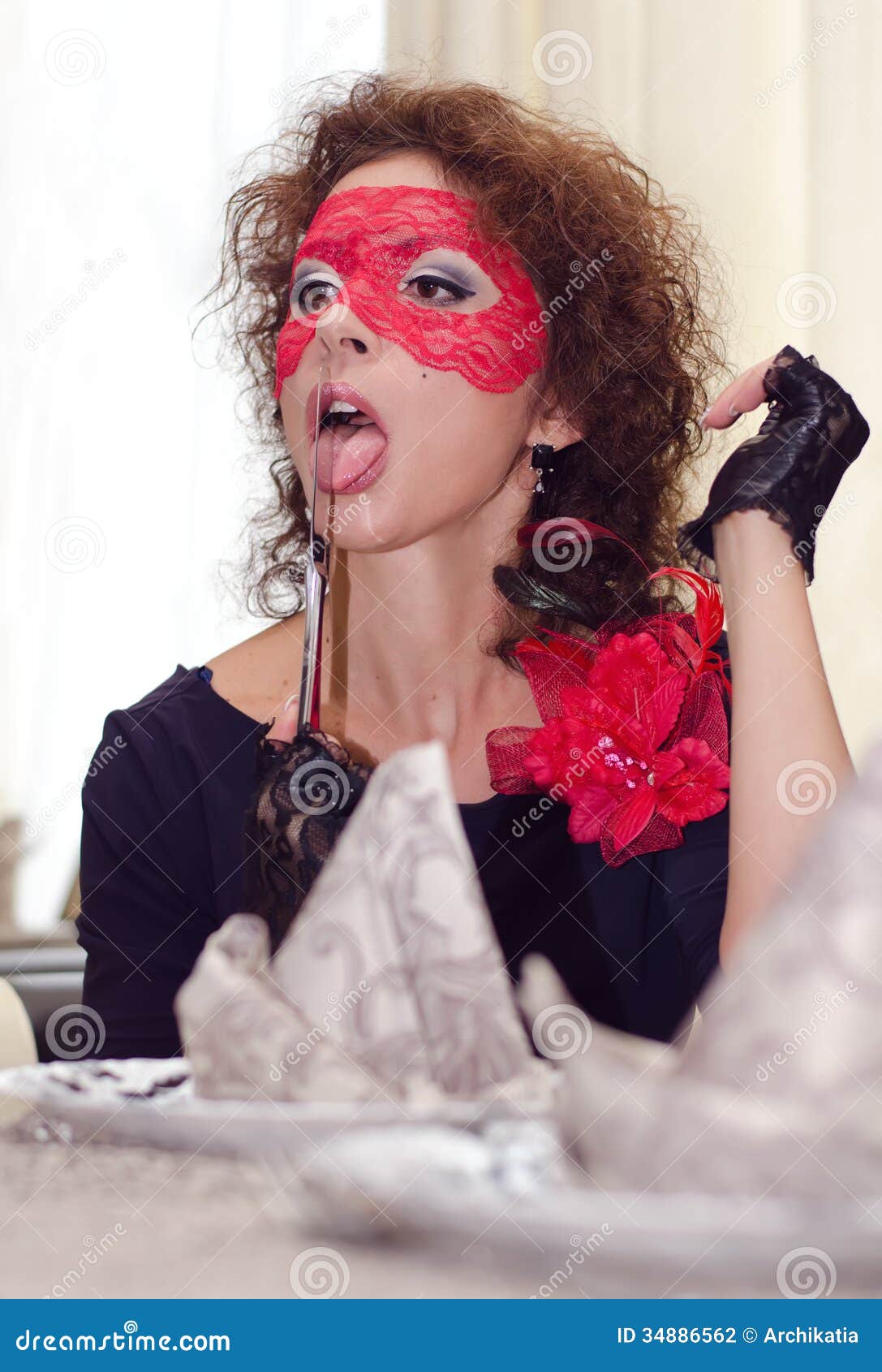 Girl with knife stock photo. Image of lady, beauty, blade 34886562