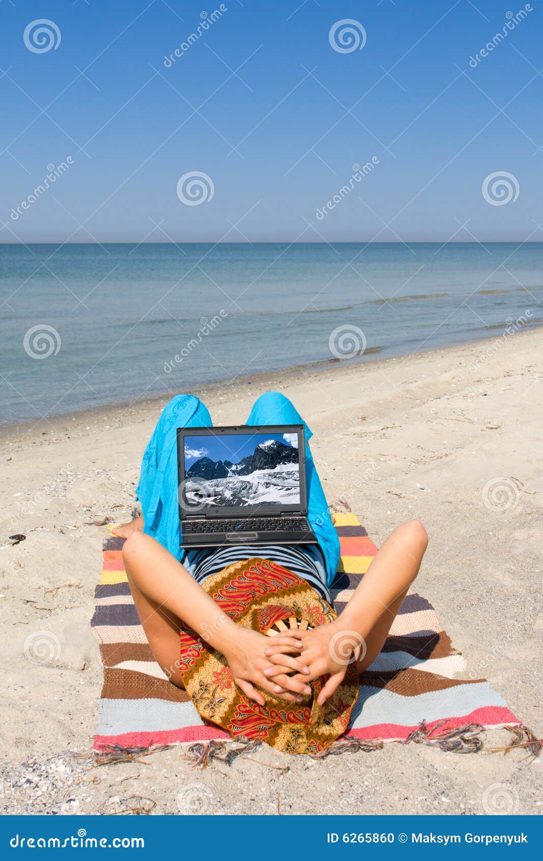 Girl with laptop computer stock photo. Image of sleep - 6265860