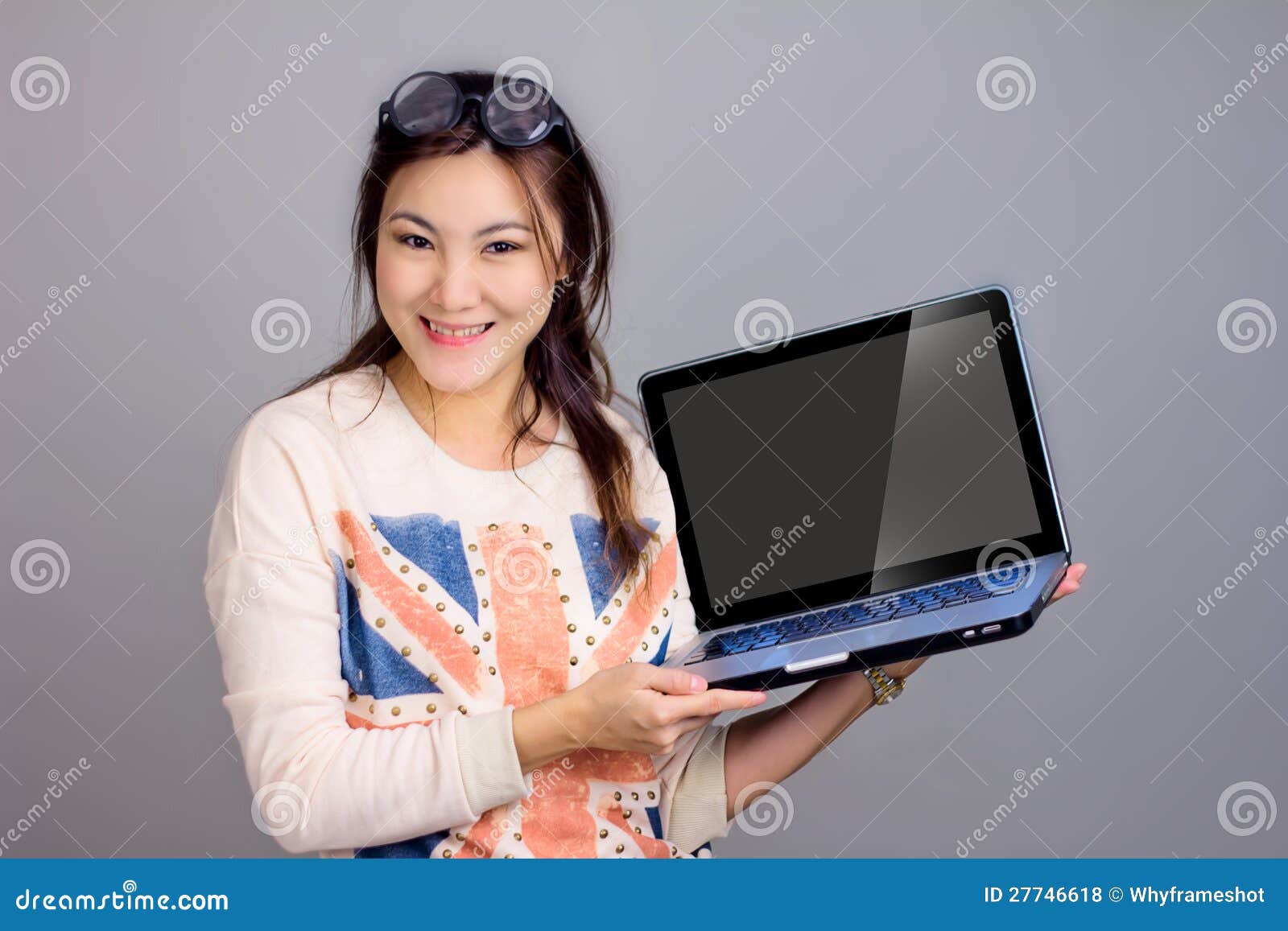 Girl with Laptop for Present Stock Photo Image of latin, person 27746618