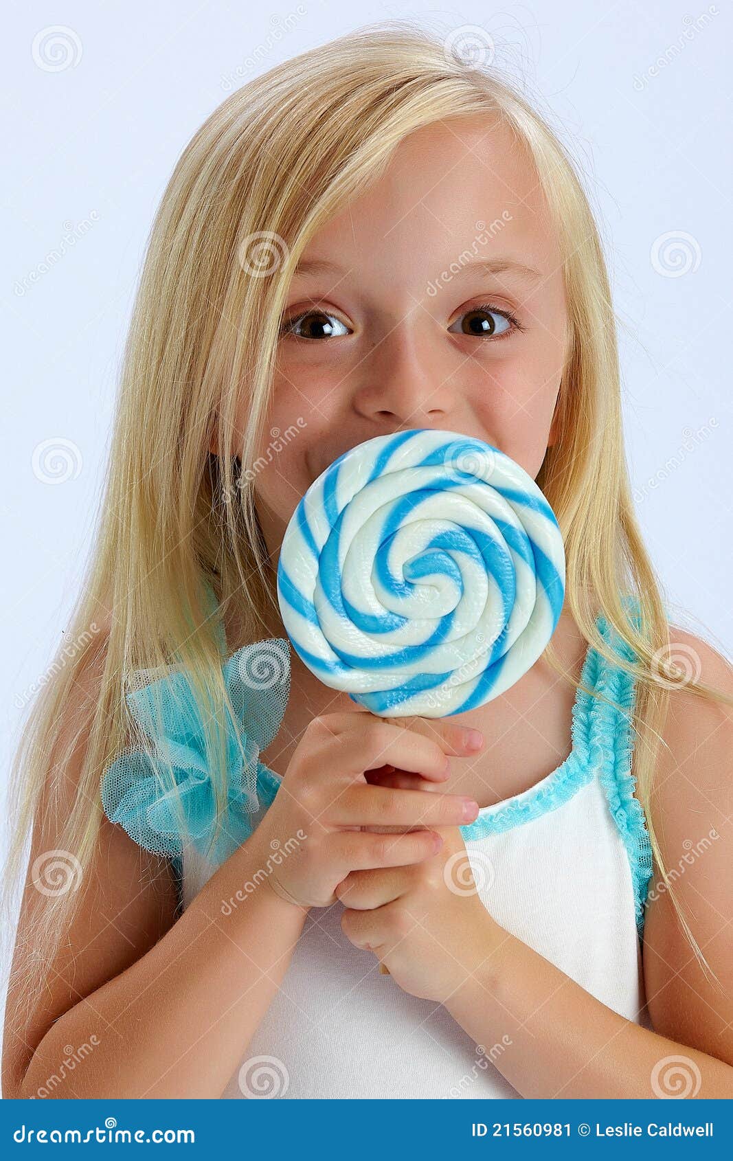 Girl With Large Lollipop Stock Image Image Of Blond 21560981