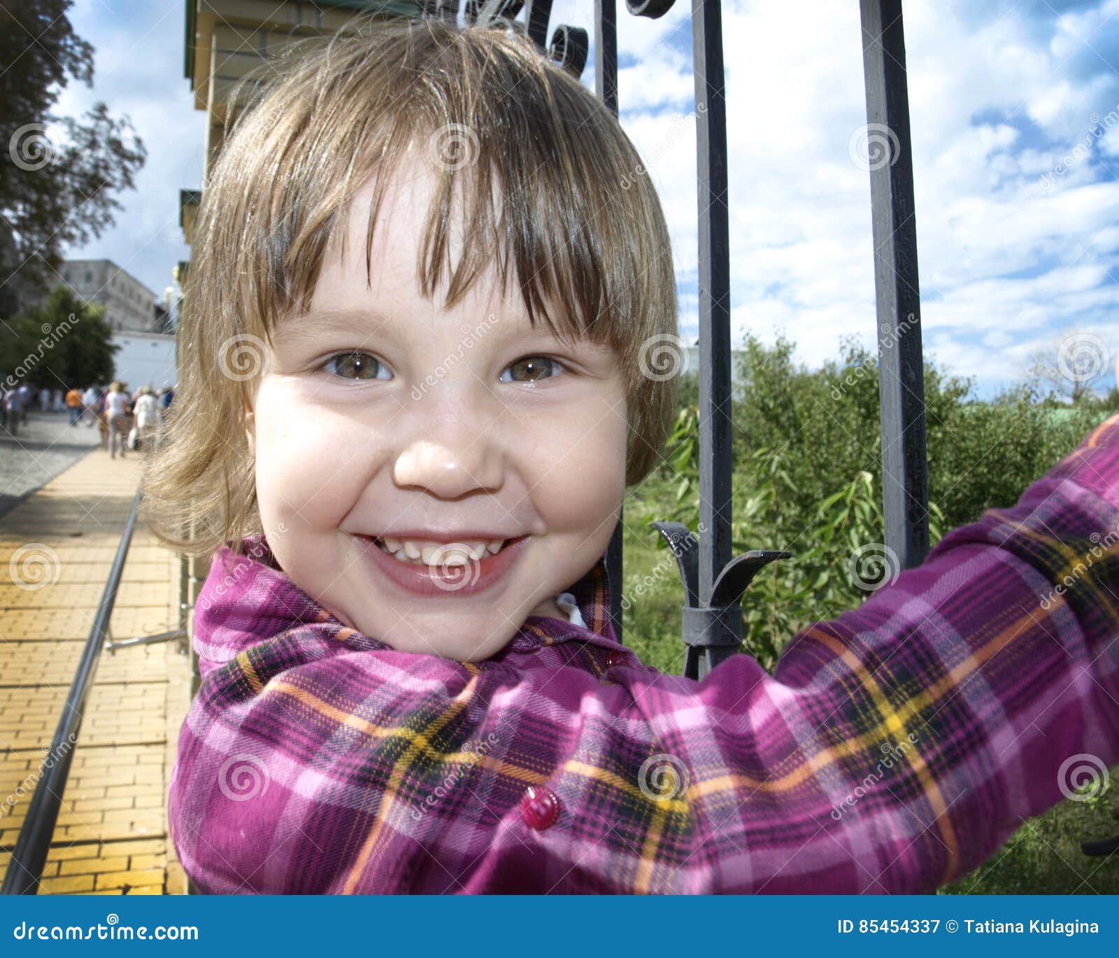 Girl laughs stock image. Image of emotional, baby, cute 85454337