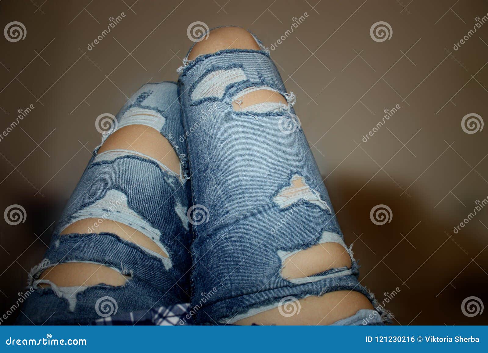 The Girl Legs in Ripped Jeans Stock Photo - Image of girl, body: 121230216