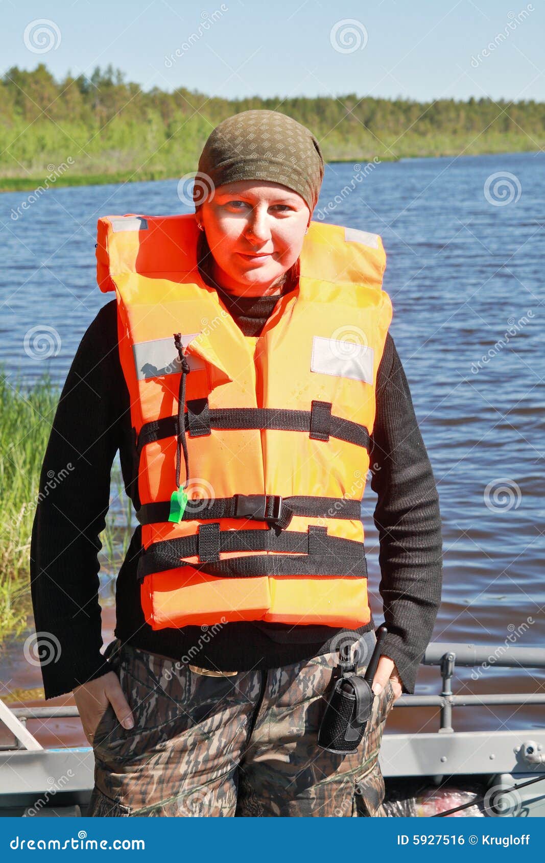 The girl in a life jacket stock photo. Image of pleasure 5927516