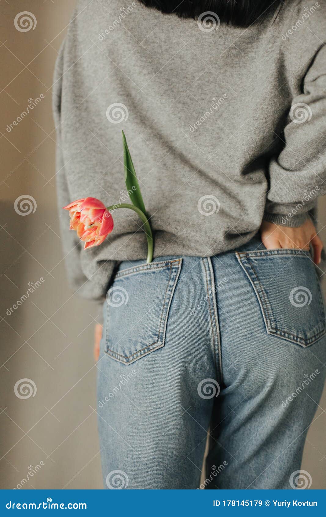 Candid Asian Girl in Jeans and White Converse