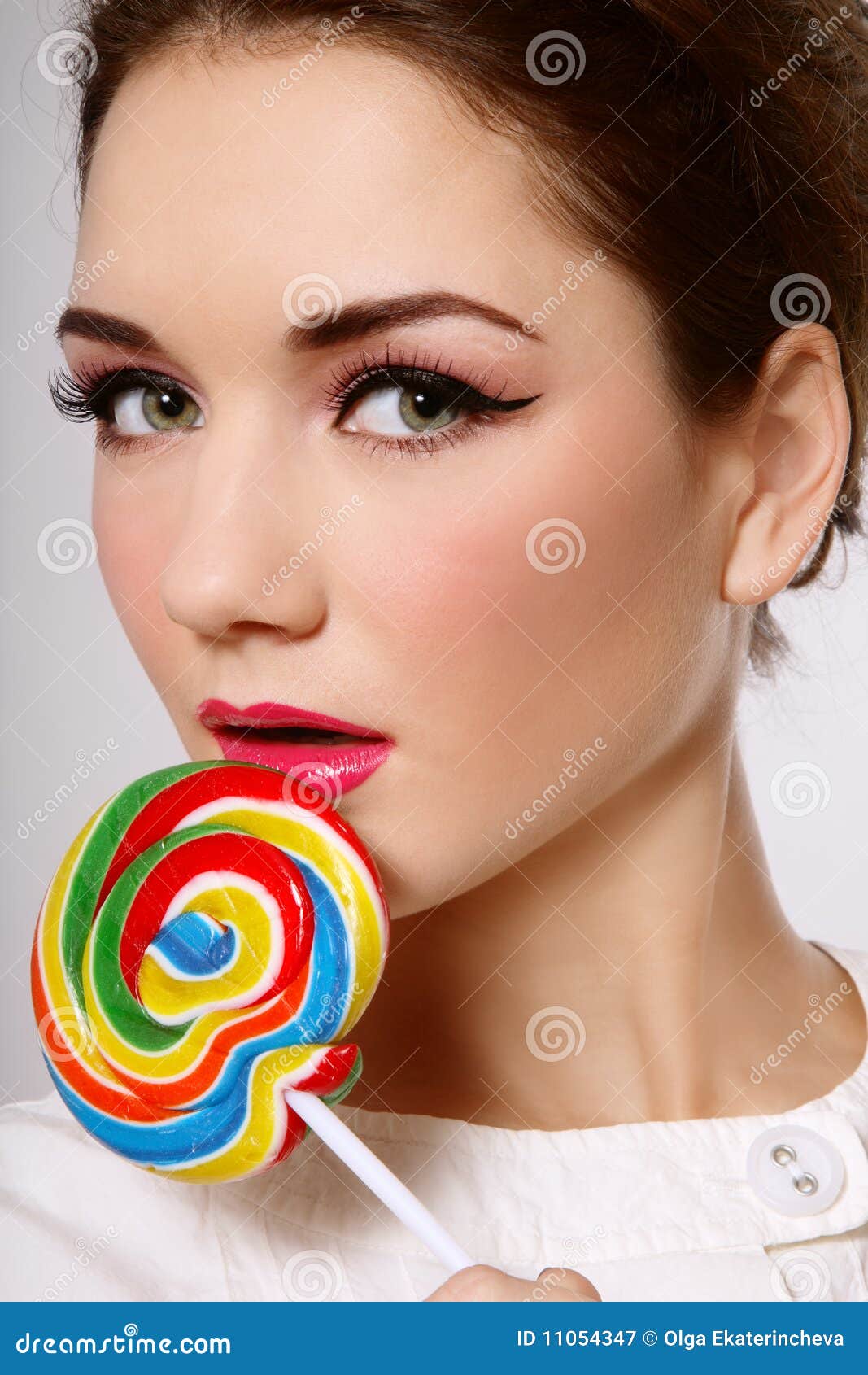 Girl with lollipop stock image. Image of makeup, elegance - 11054347