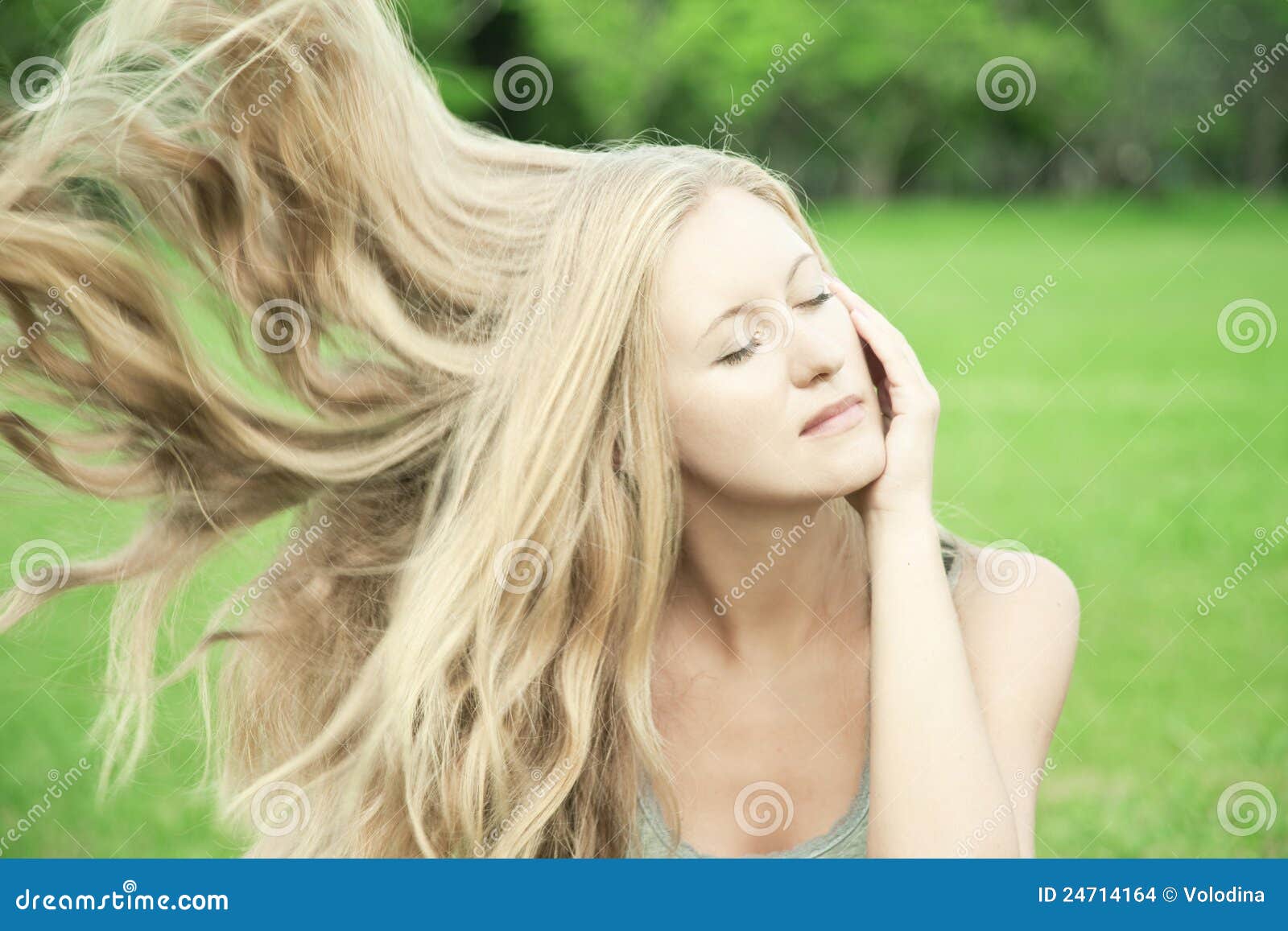 Long blonde hair in nature - wide 1