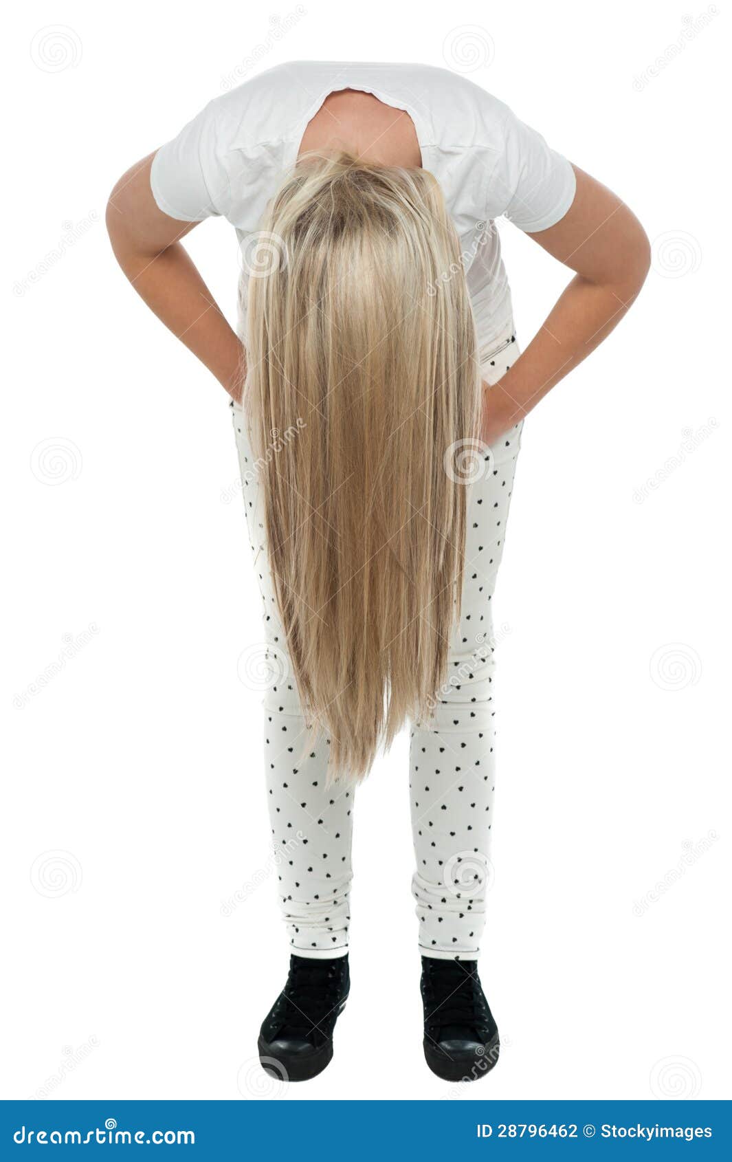 Girl With Long Hair Bending Down Stock Photography Image 28796462