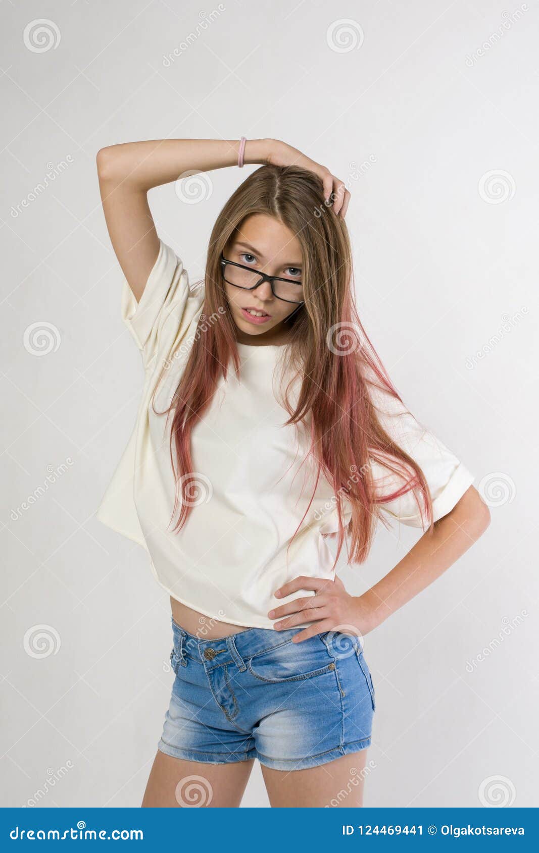 white long denim shorts