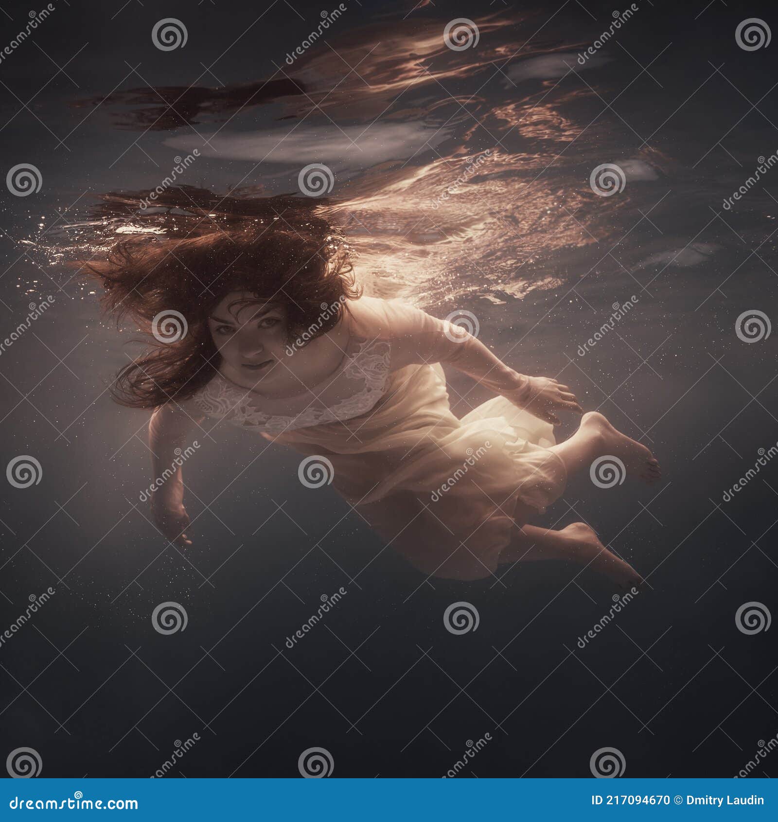 Girl with Long Hair Swims Underwater Stock Photo - Image of snorkeling ...