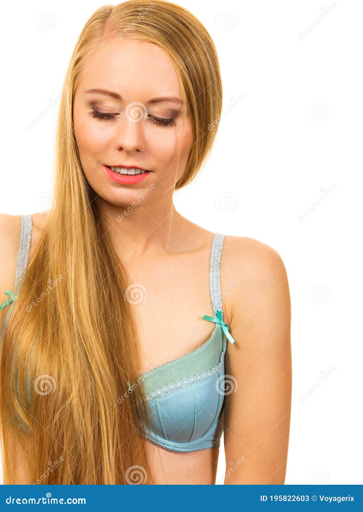 Girl long hair wearing bra stock image. Image of long - 195822603