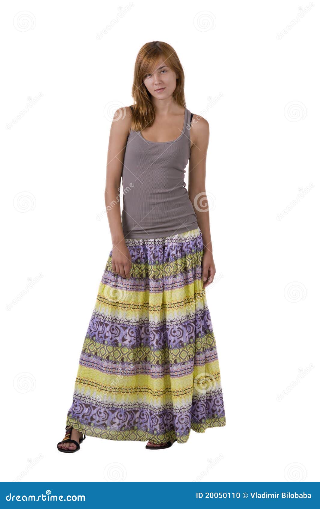 Girl in a long skirt stock photo. Image of eyes, long 20050110