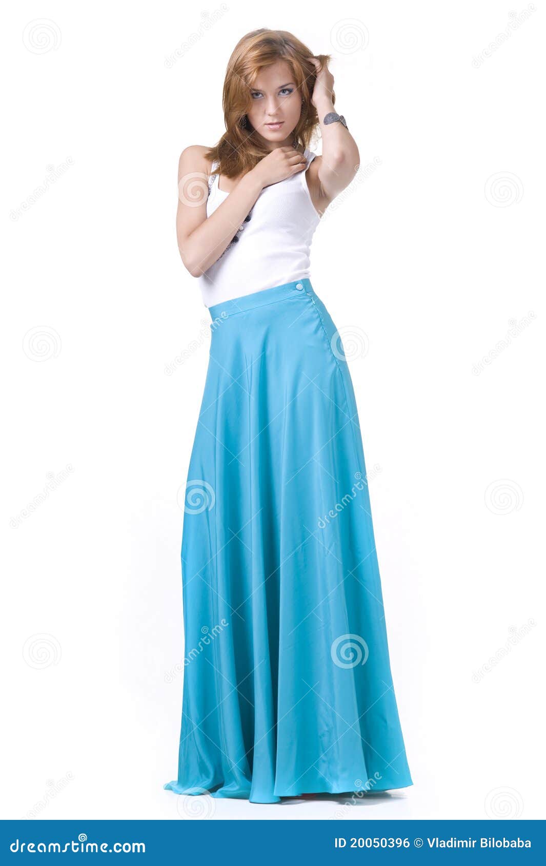 Girl in a long skirt stock photo. Image of poses, young 20050396