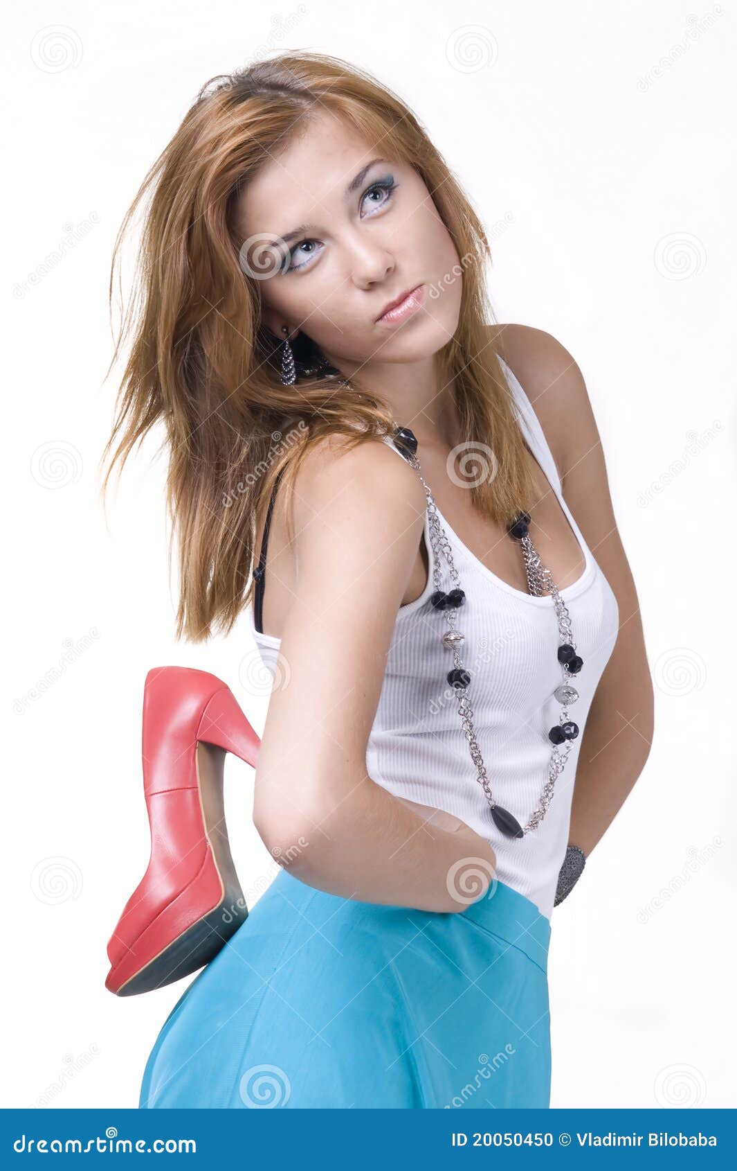 Girl in a long skirt stock photo. Image of woman, eyebrows 20050450