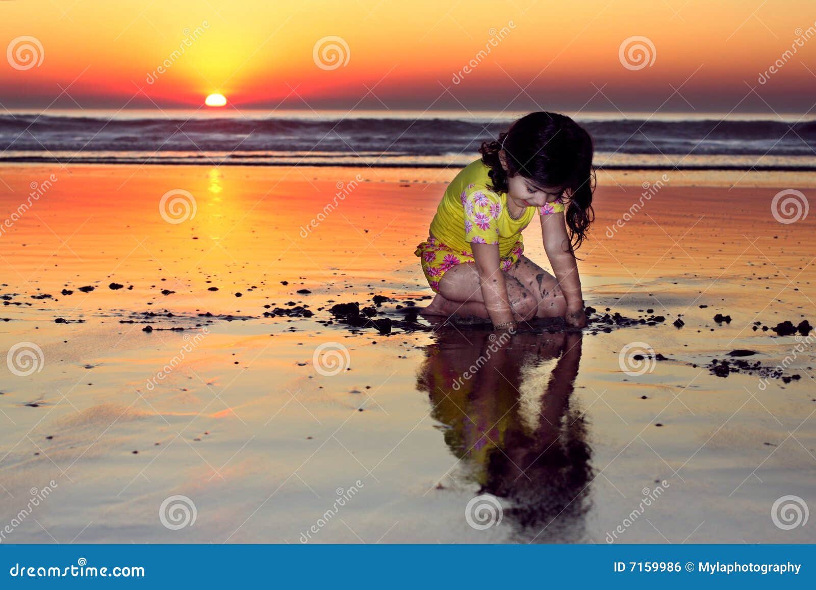 Girl Looking at Her Reflection Stock Photo Image of colors, county 7159986