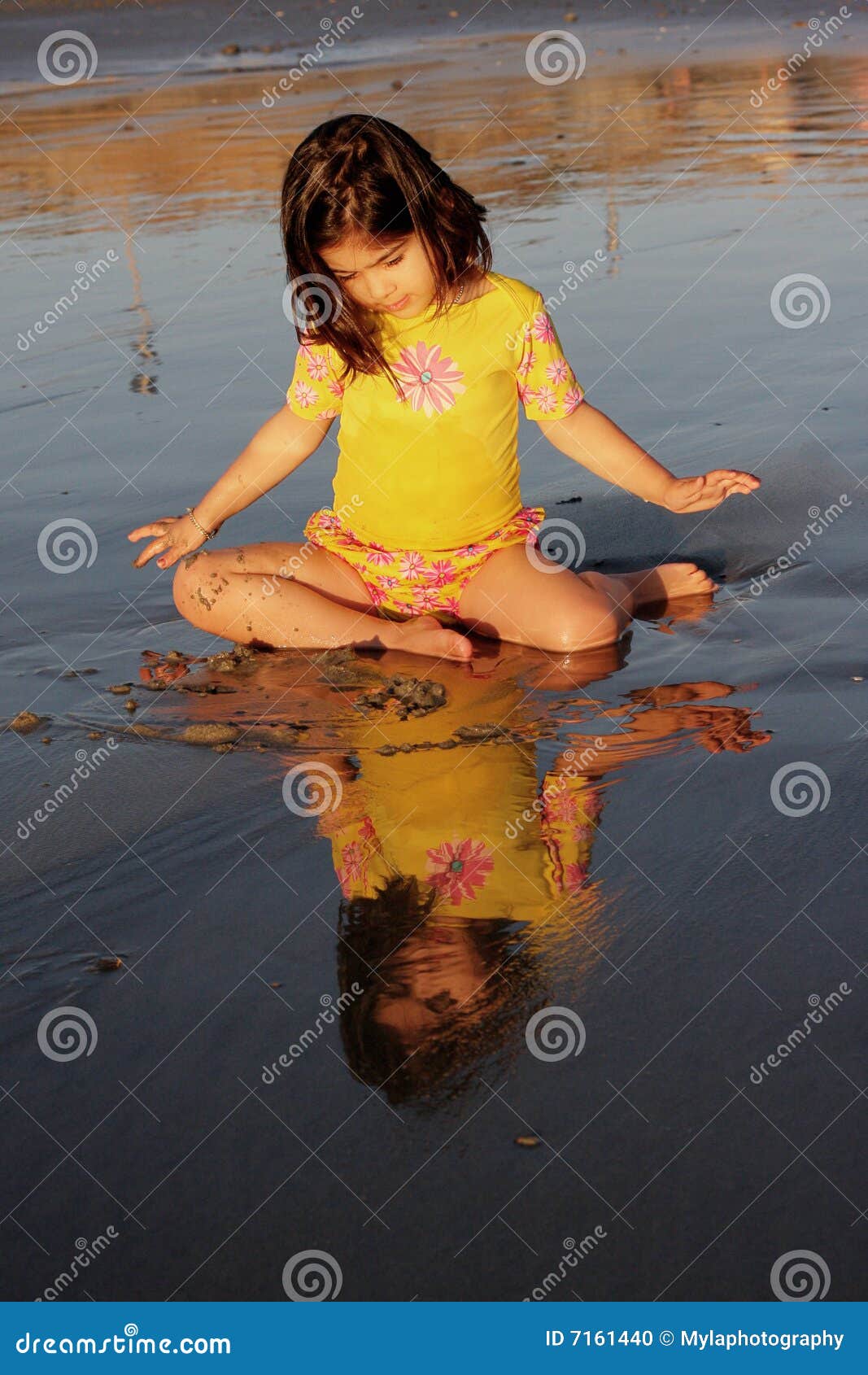 Girl Looking at Her Reflection Stock Photo Image of beauty, holidays 7161440