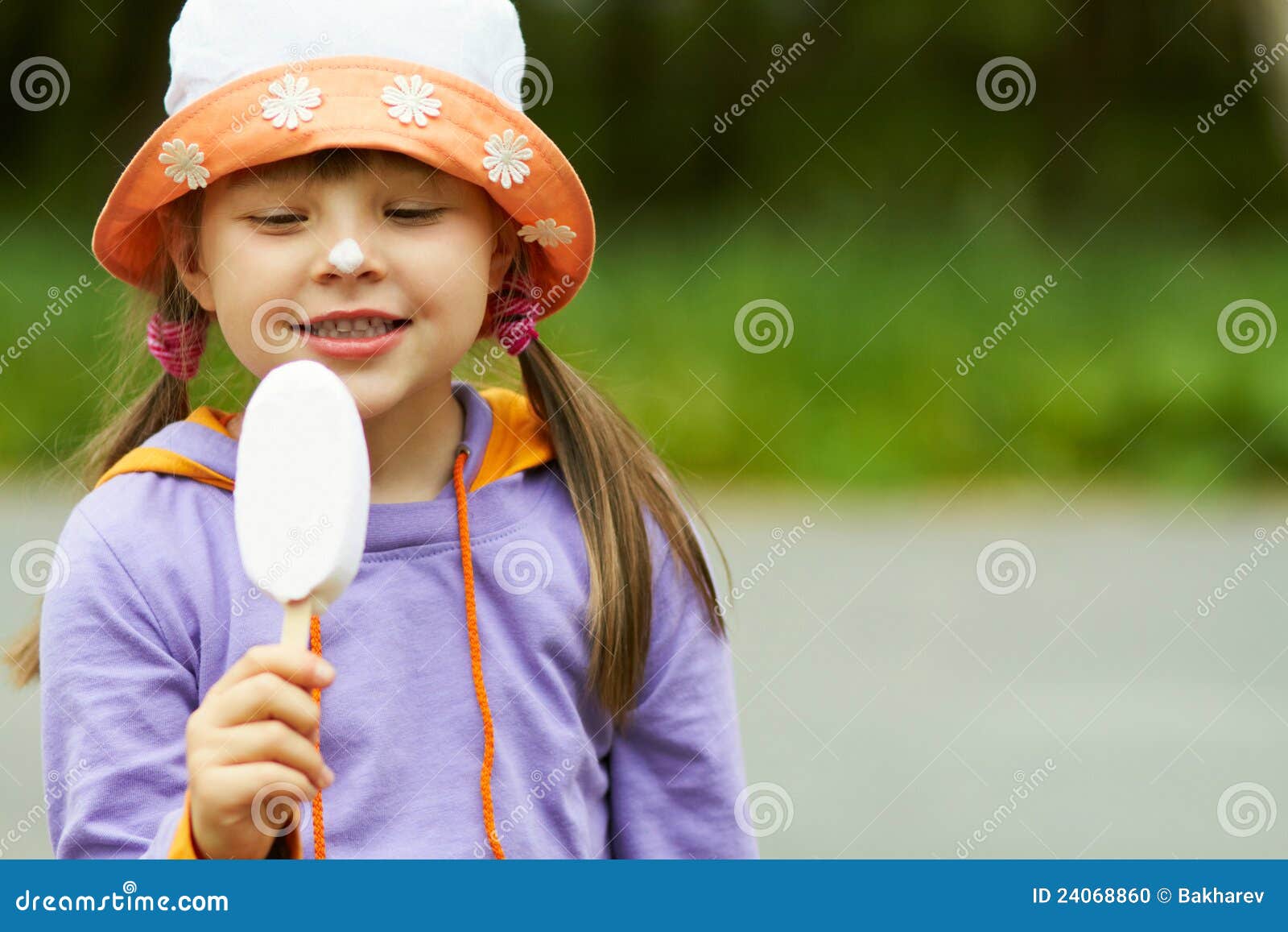 Girl looking for ice cream stock photo. Image of hand 24068860