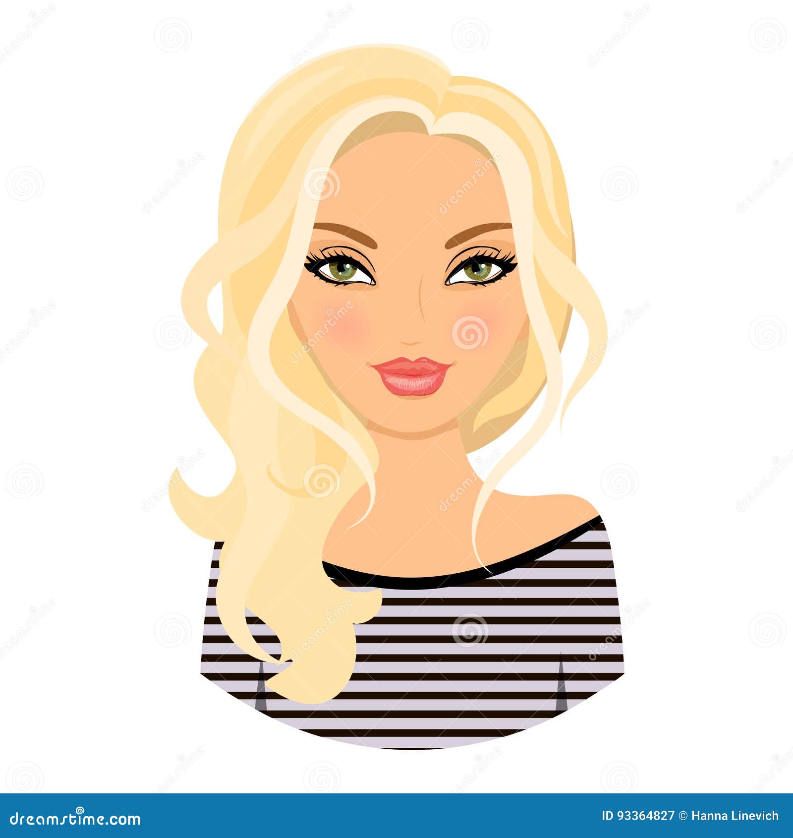 Cartoon little girl with blond hair Royalty Free Vector