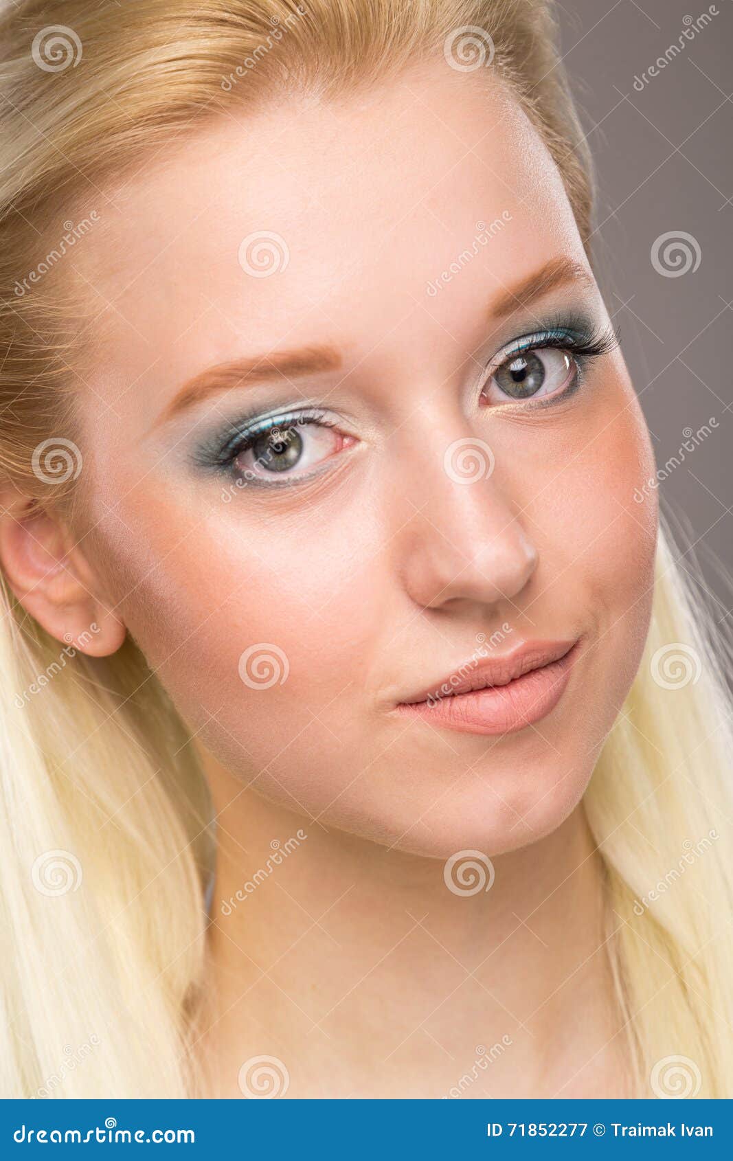Girl With Make Up On Her Face Stock Image Image Of Model Beauty