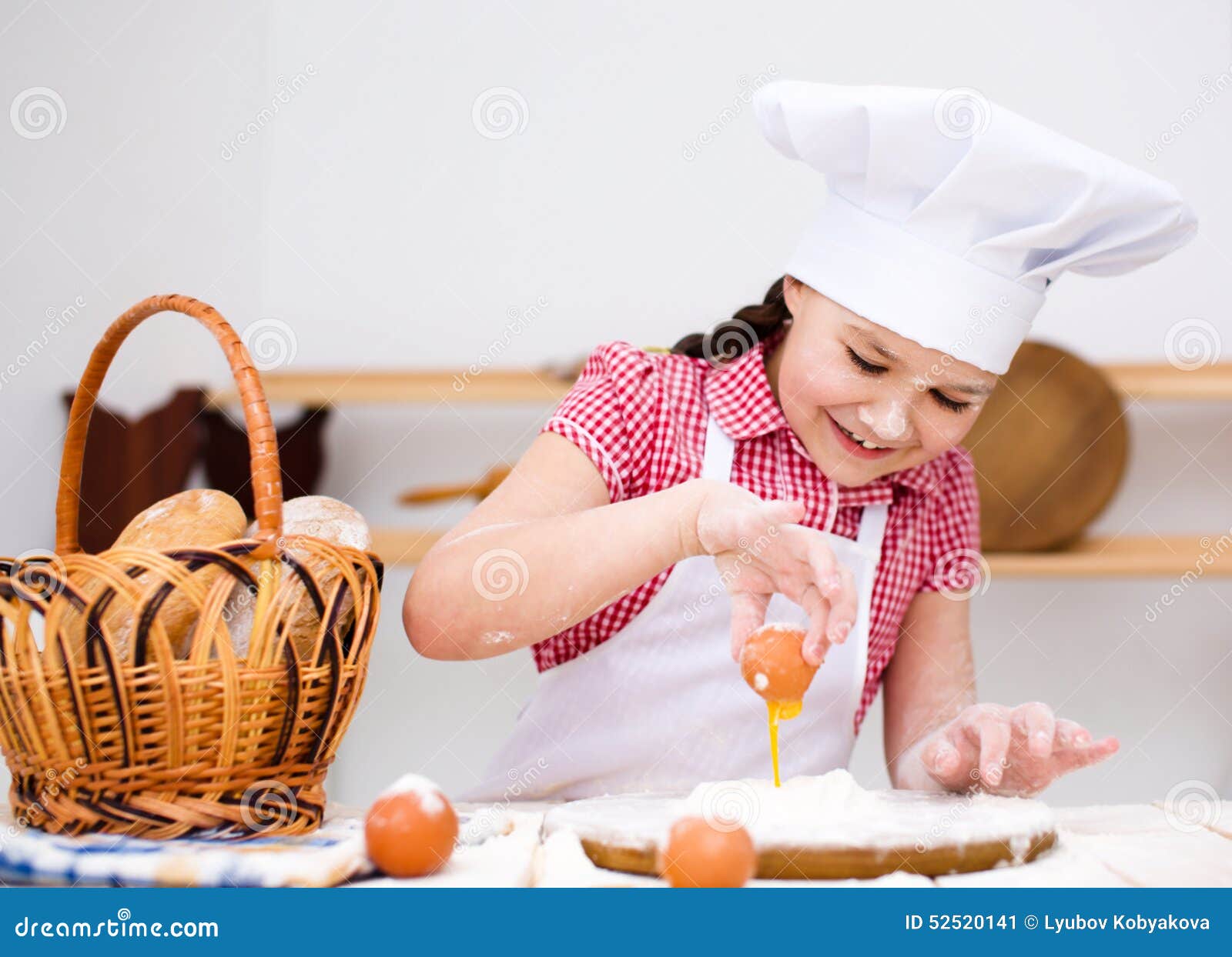 Girl making bread stock image. Image of happiness, caucasian 52520141