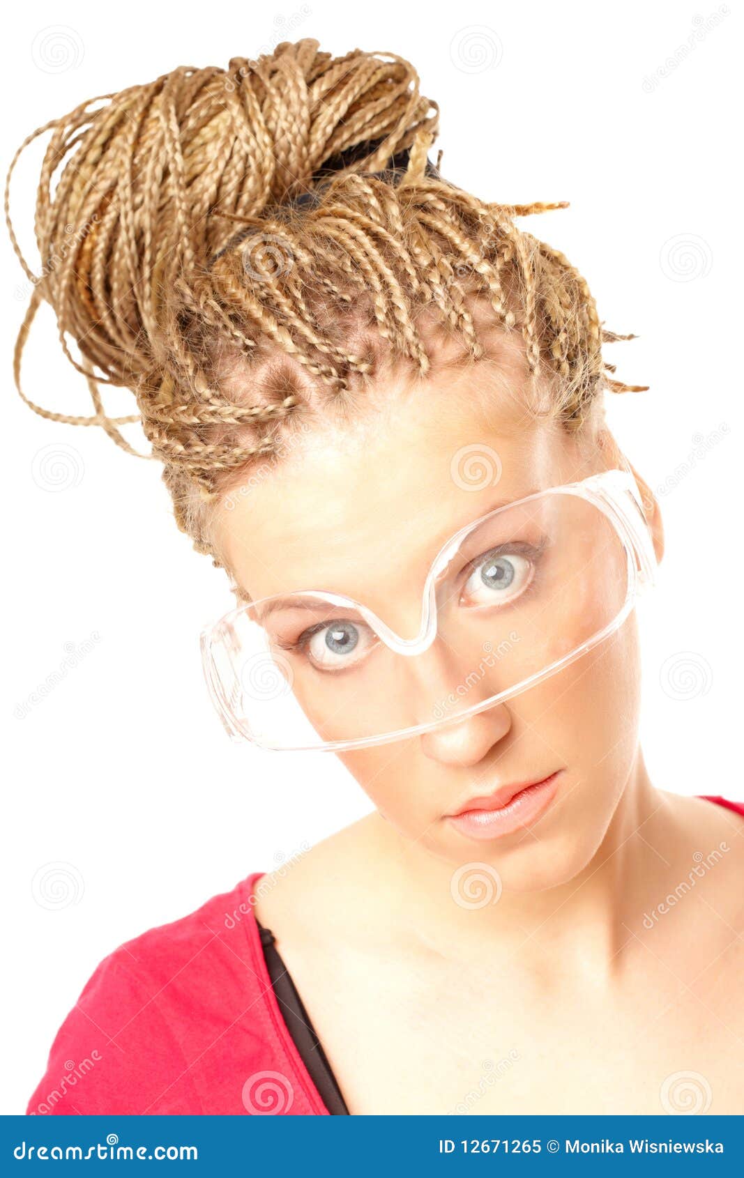 Girl many plaits hairstyle stock image. Image of hairstyle 