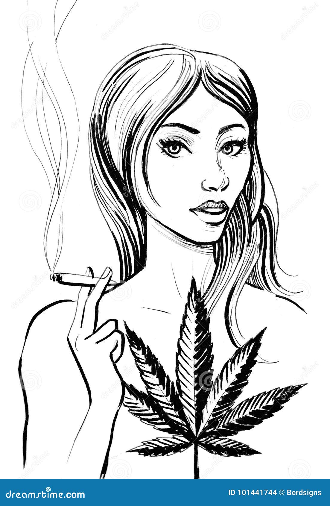 девушка картинка с марихуаной