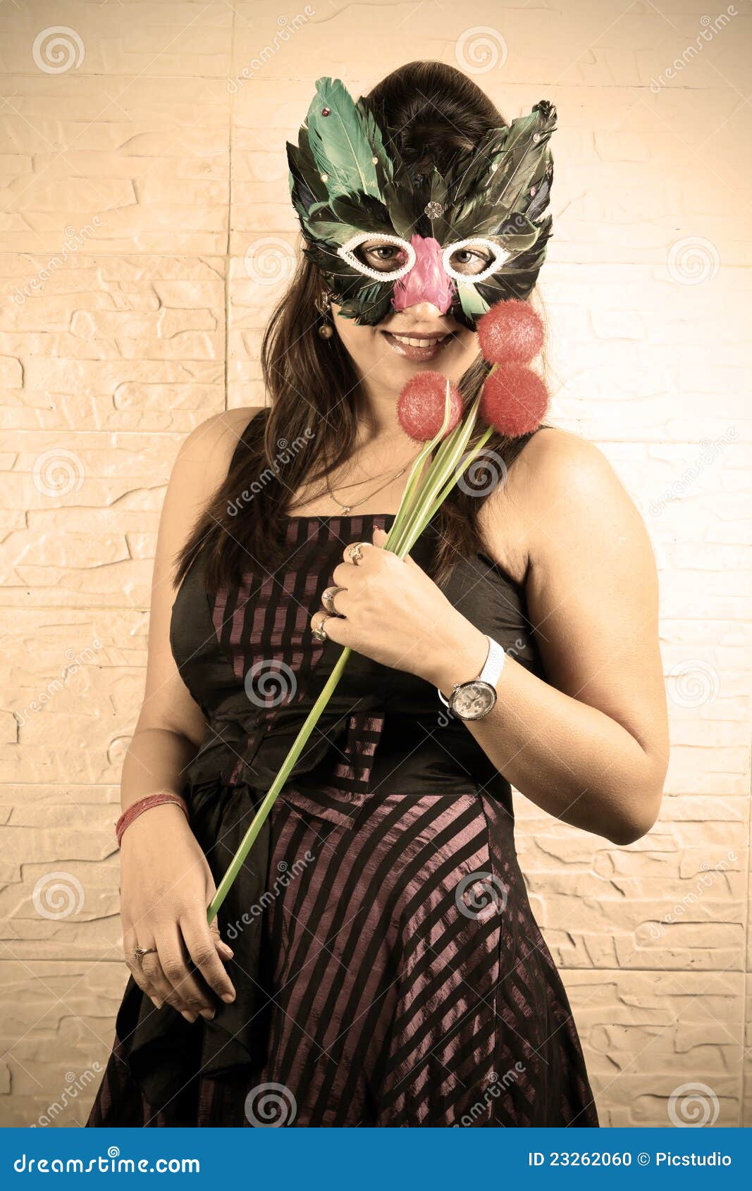 Girl in mask stock photo. Image of clothes, watch, girl 23262060