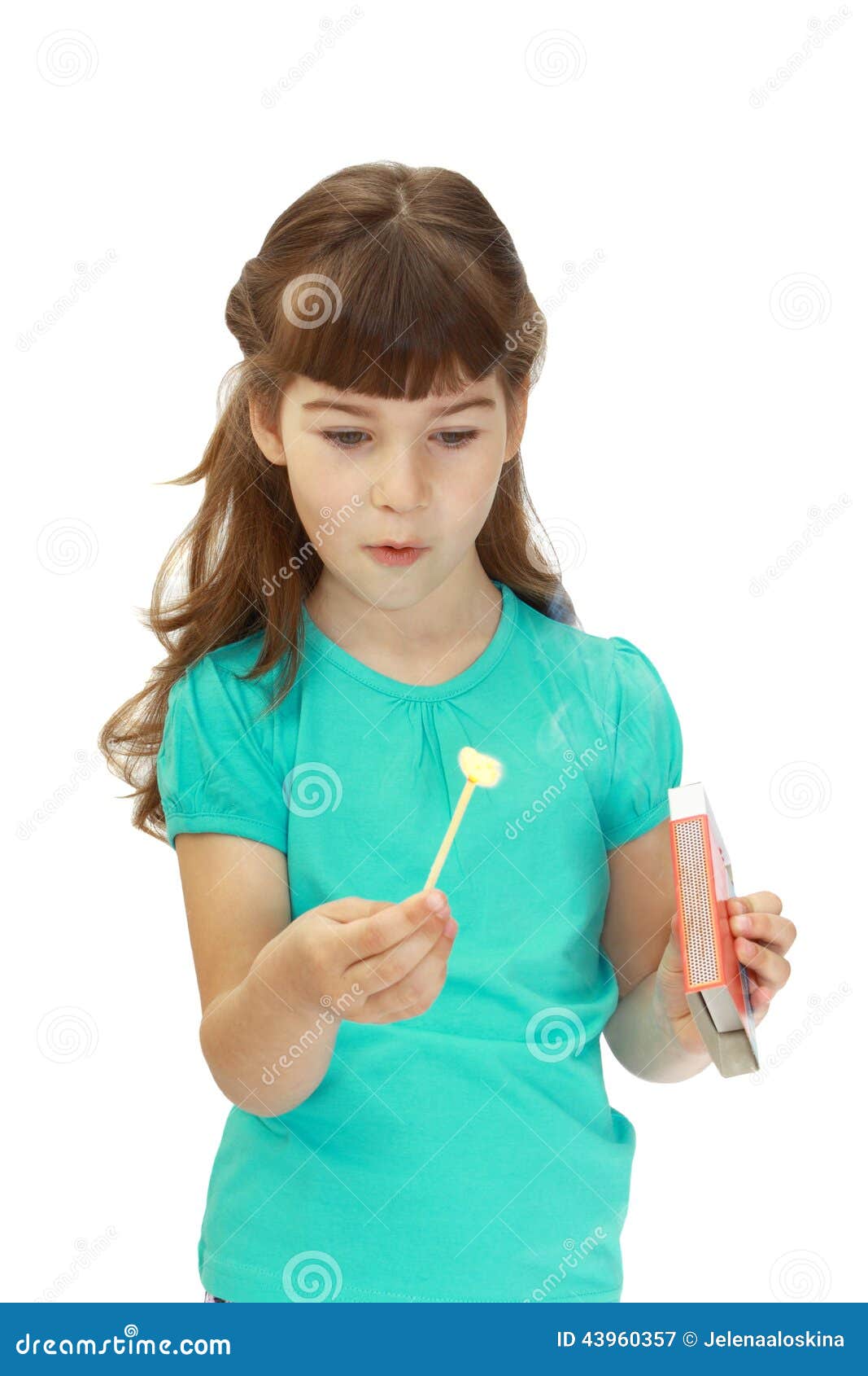 Girl with matches stock image. Image of little, girl 43960357