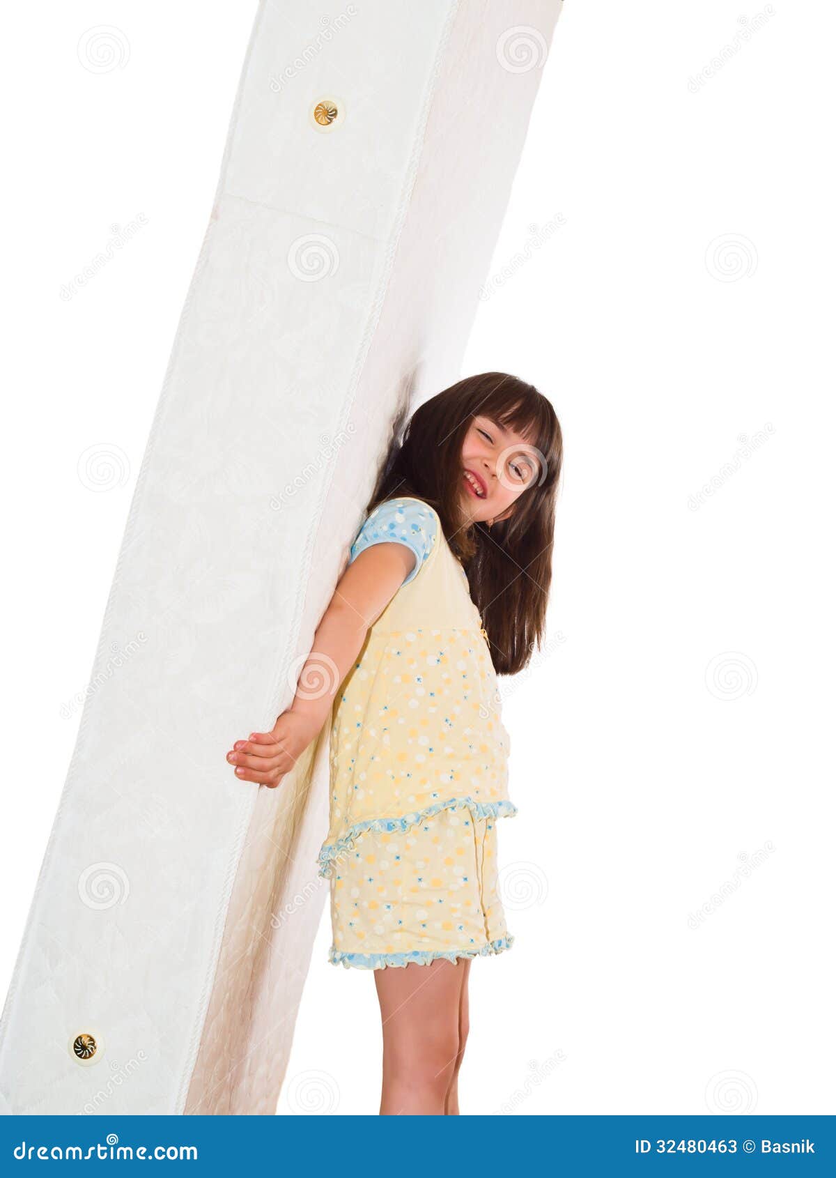 Girl and mattress stock image. Image of real, copy, ecstatic 32480463
