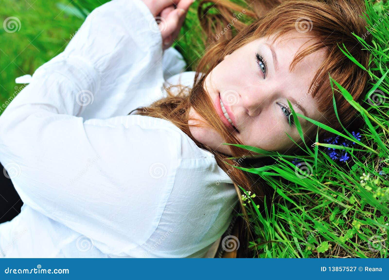 Girl on the meadow stock image. Image of harmony, meadow 13857527