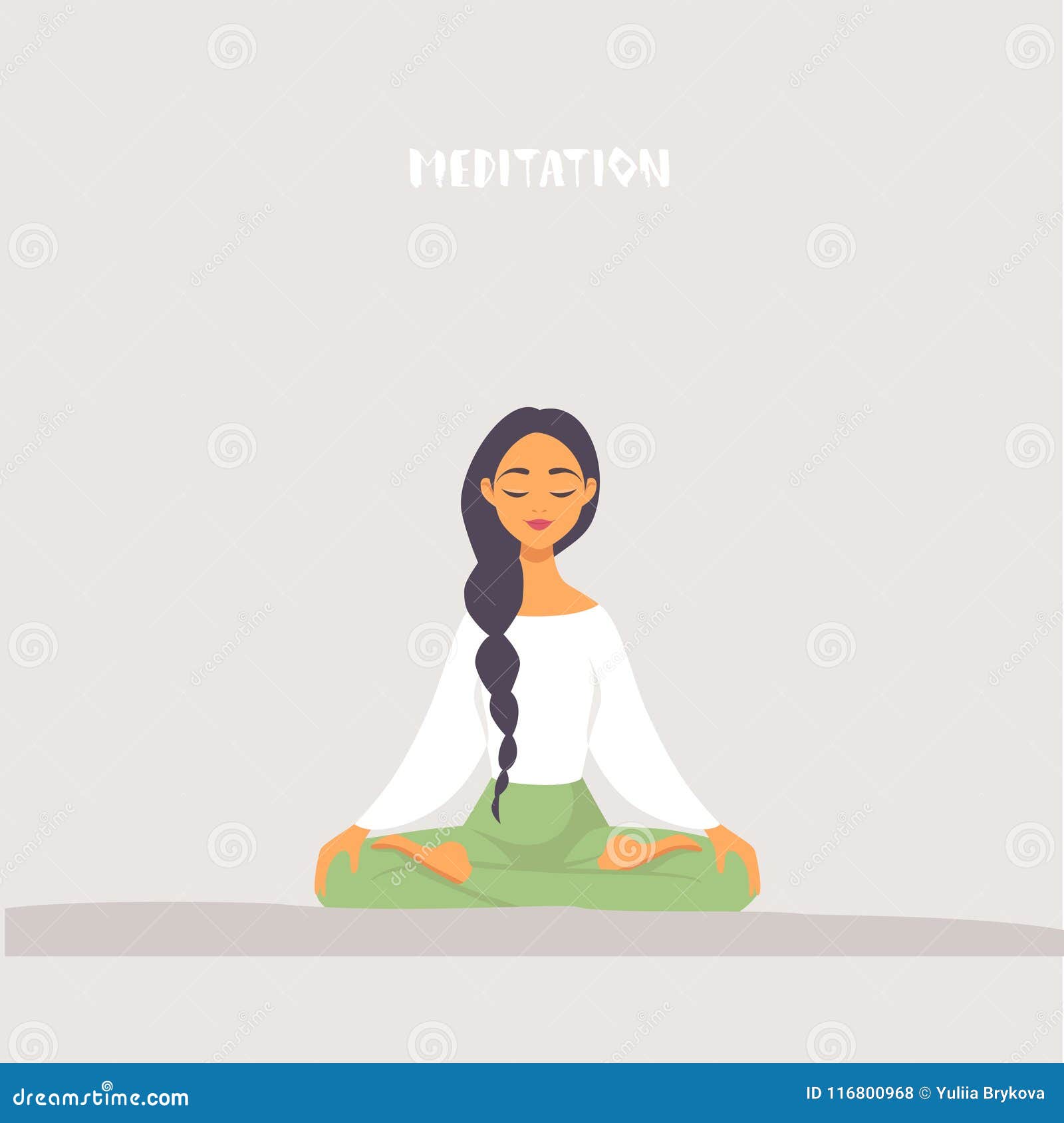 Girl meditation stock vector. Illustration of cartoon - 116800968