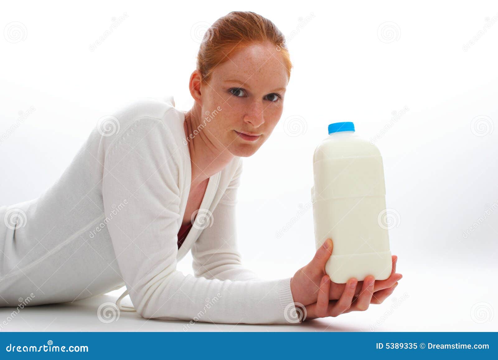 Girl with a Milk Bottle stock image. Image of girl, beverage 5389335