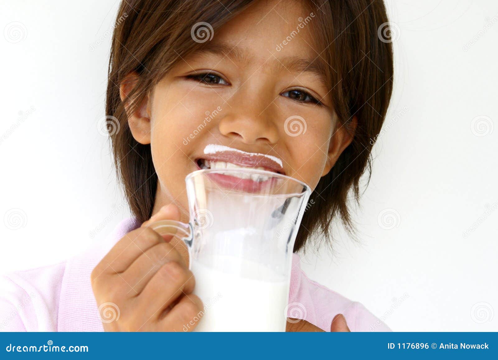 girl with milk moustache