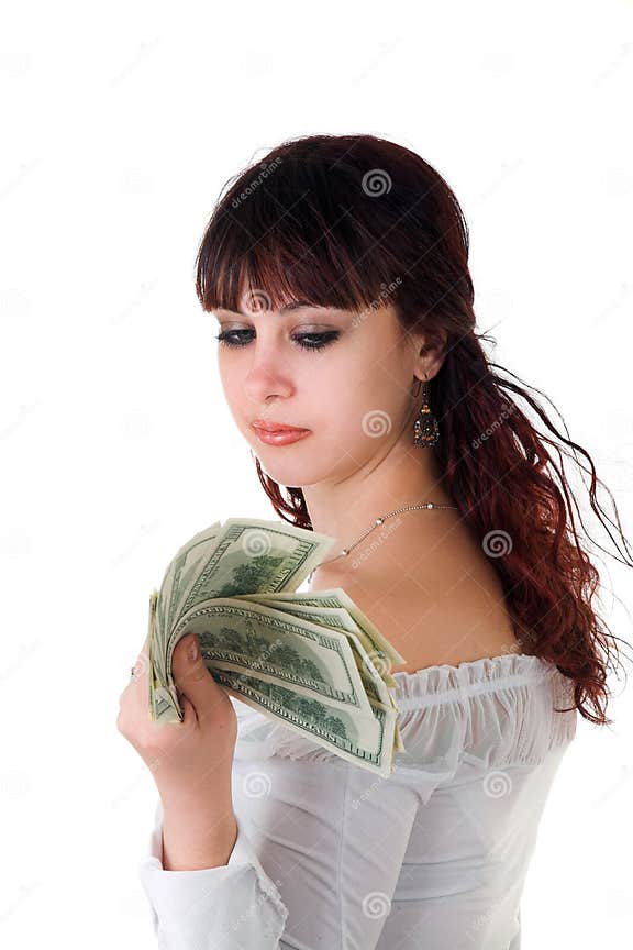Girl with money stock image. Image of currency, female 1784005