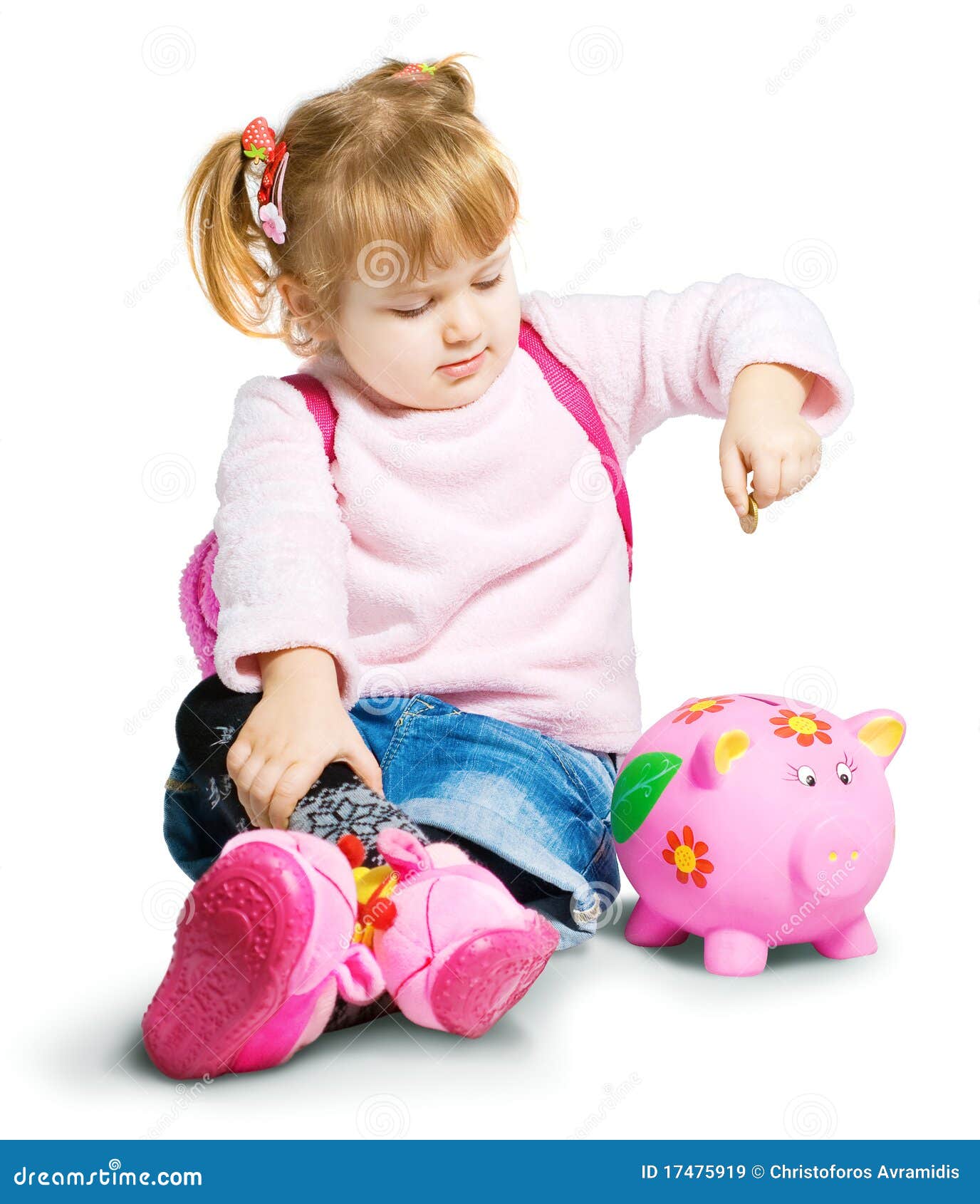 Girl with money box stock image. Image of health, economic 17475919
