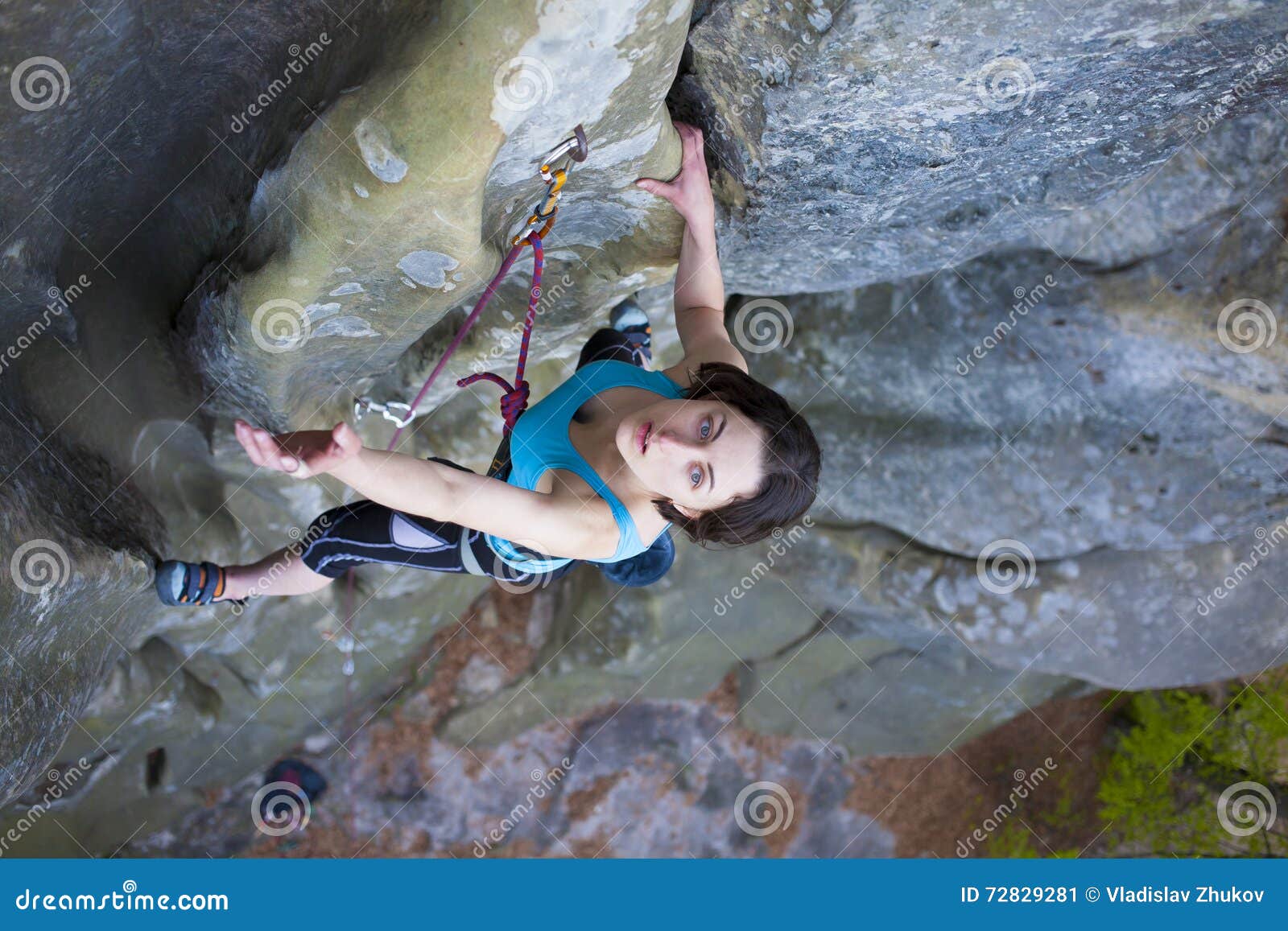 Girl mountain climber. stock image. Image of landscape 72829281
