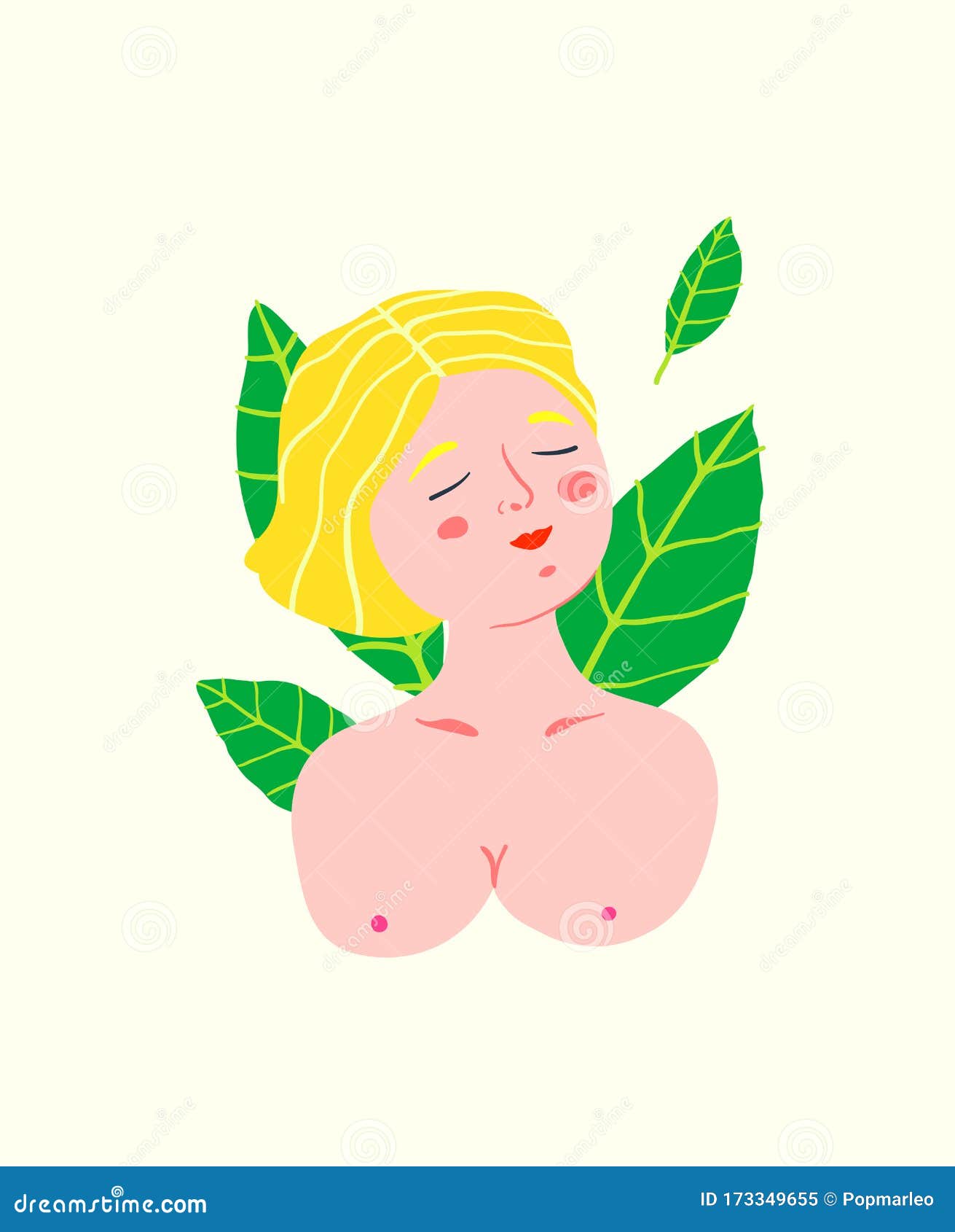 Young Romantic Woman Naked Breast Beauty Feminine Design, Nude Boobs in  Simple Soft Illustration Style. Stock Vector - Illustration of naked,  modern: 173349655