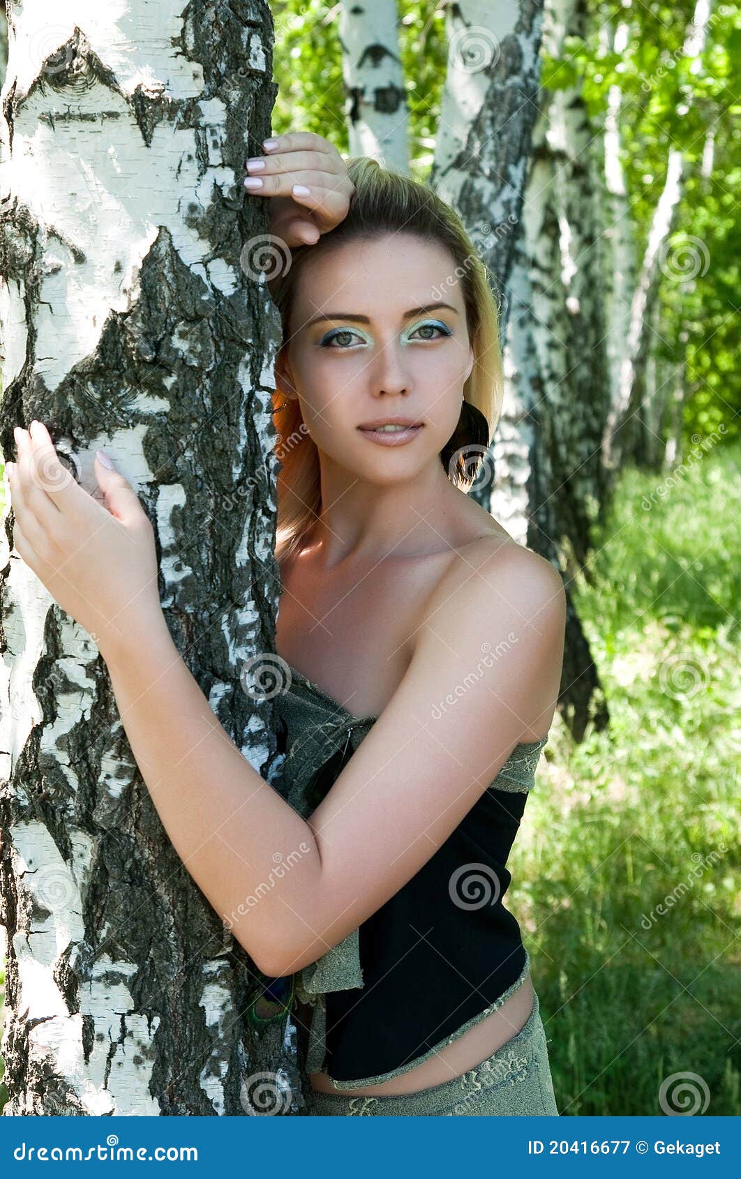 Girl on nature portrait stock image. Image of attractive - 20416677