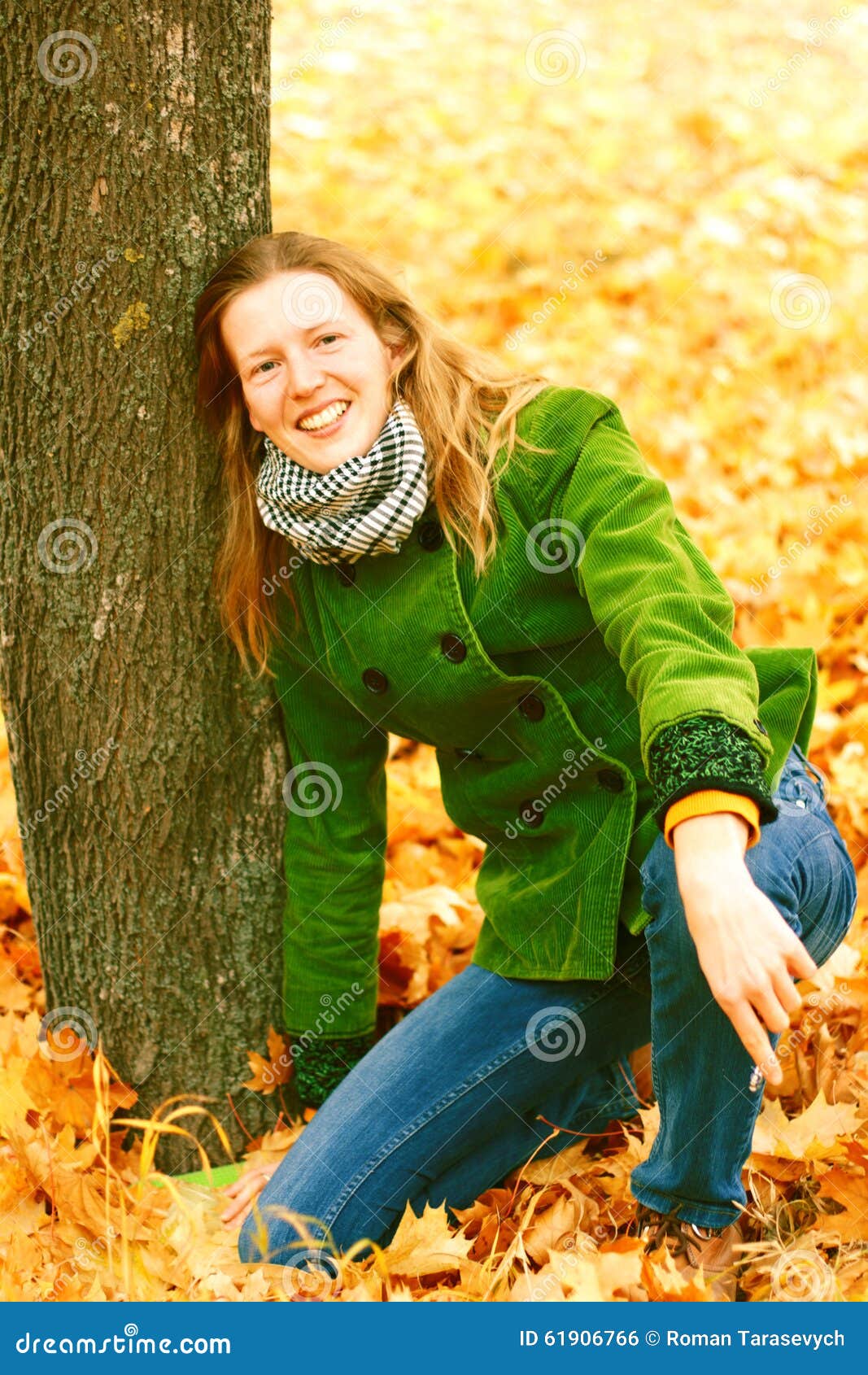 Girl near autumn tree stock photo. Image of autumn, beauty - 61906766