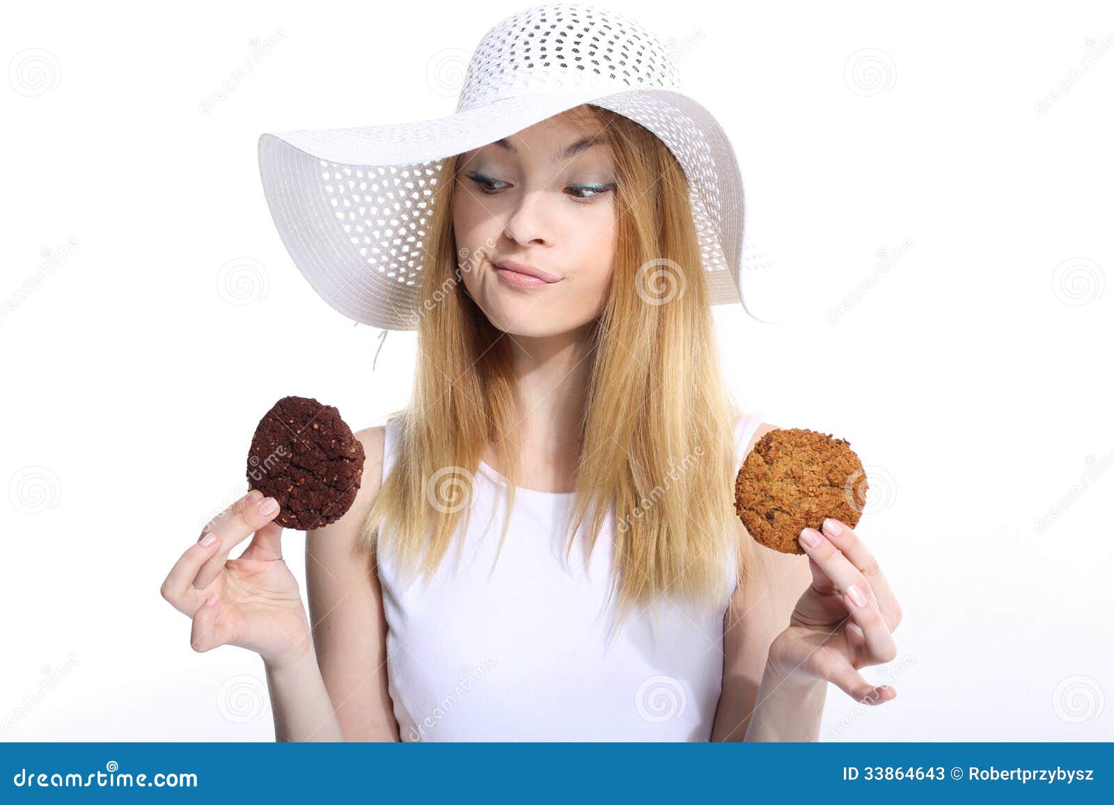 Girl with oat biscuits stock image. Image of baked, flour 33864643